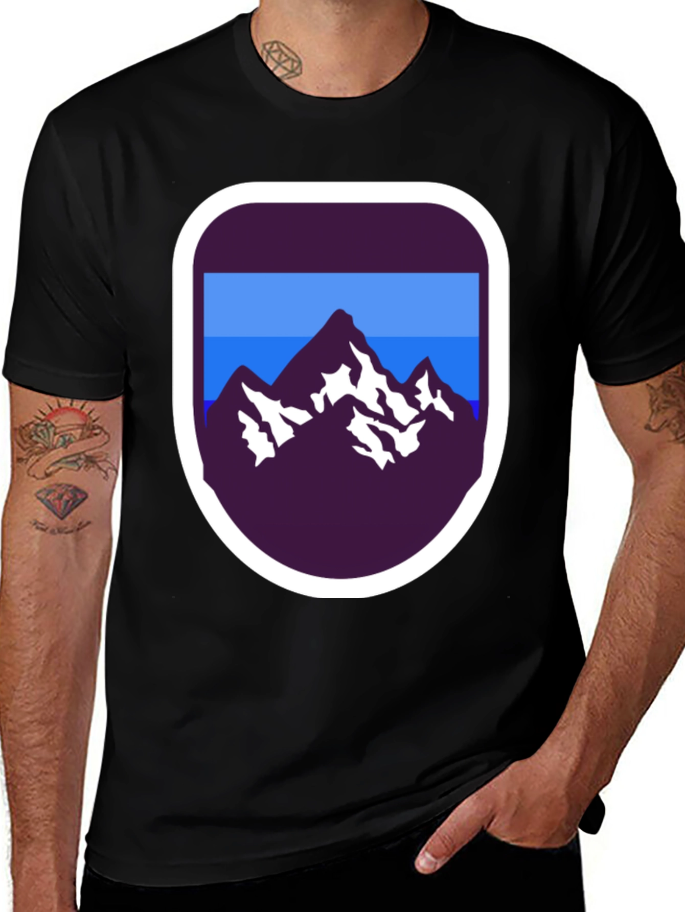 Variant 21 of Mountain Graphic Black T-Shirt - Adventure Ready!