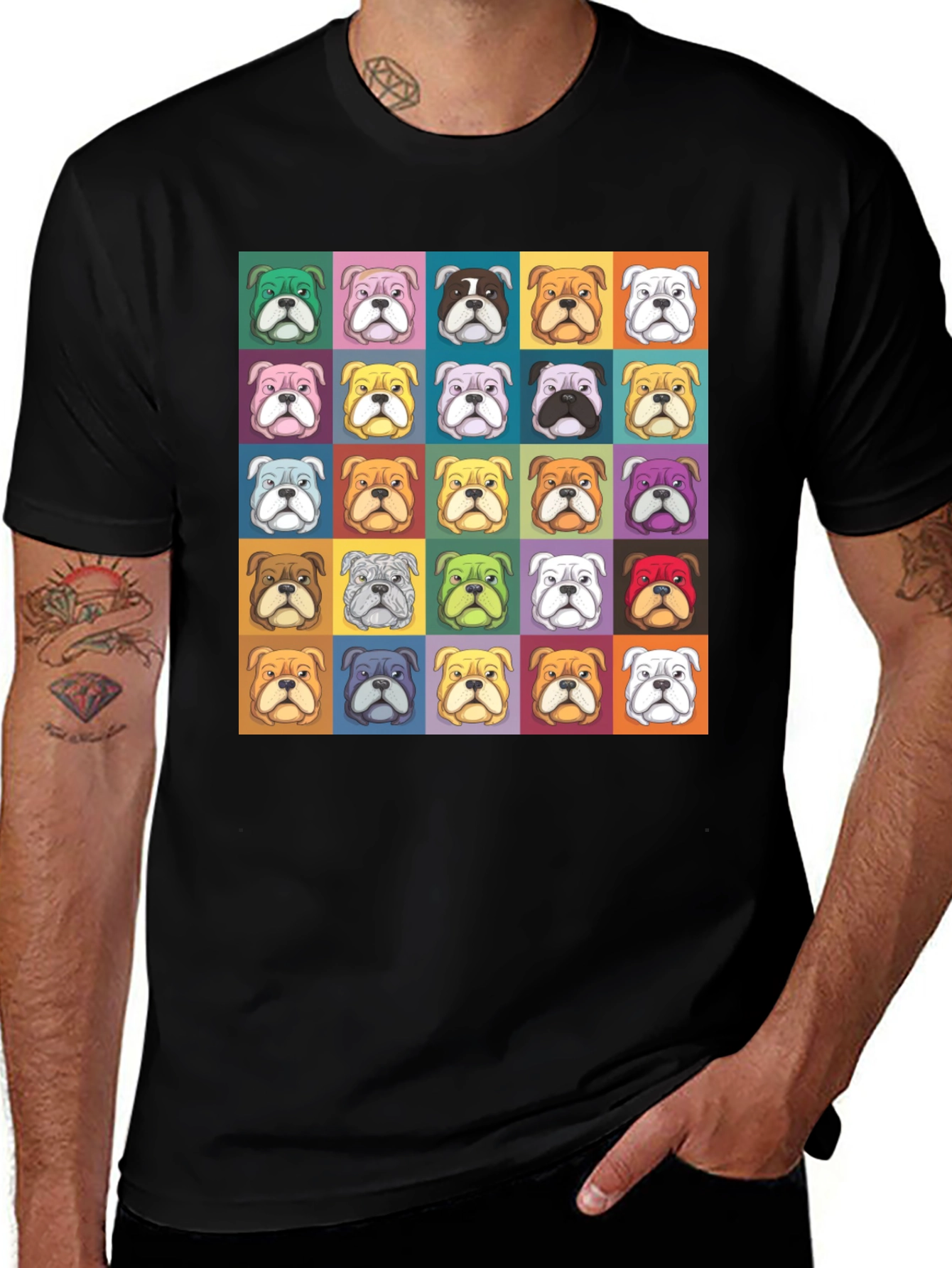 Variant 25 of Colorful Bulldog Pop Art Graphic T-Shirt