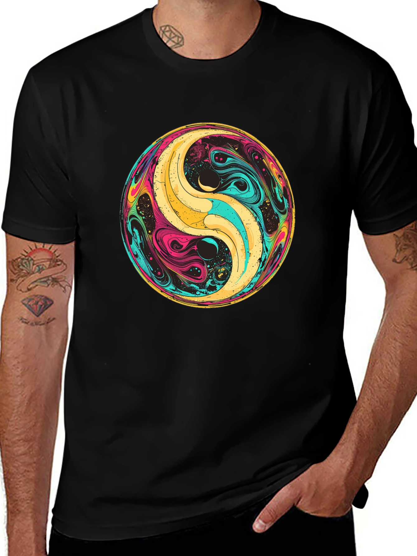 Variant 15 of Yin Yang Swirl T-Shirt - Unique Graphic Tee