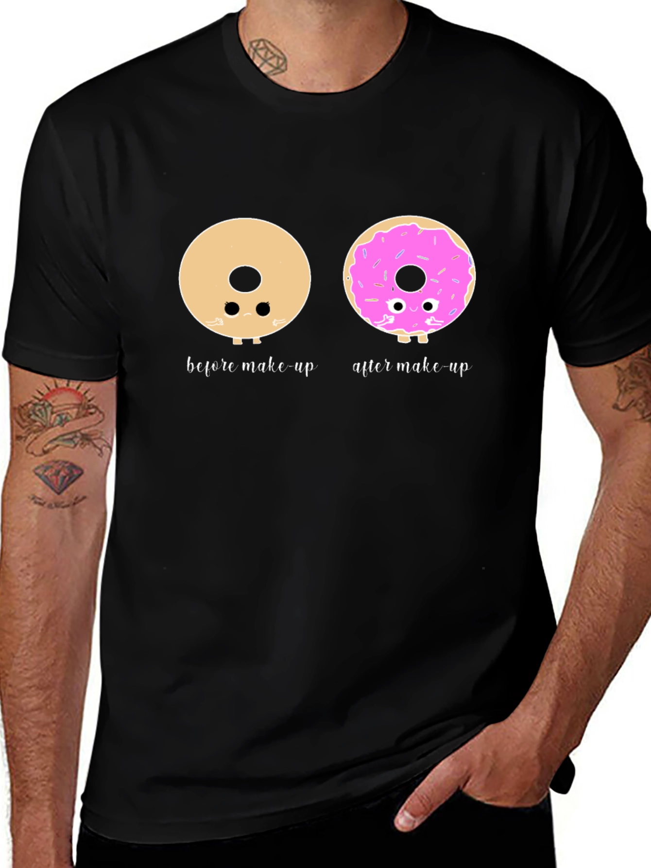 Variant 18 of Donut Before and After Makeup T-Shirt