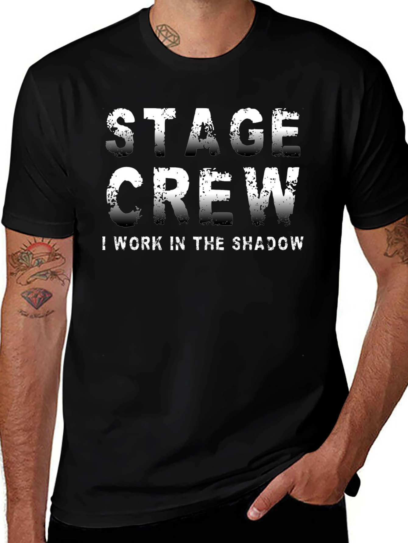 Stage Crew I Work in the Shadow Black T-Shirt