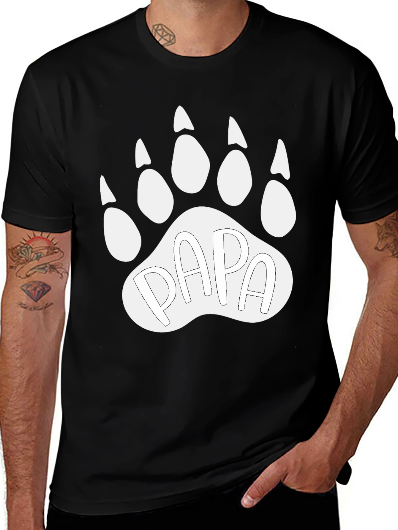 Papa Bear Paw Print T-Shirt - Father's Day Gift