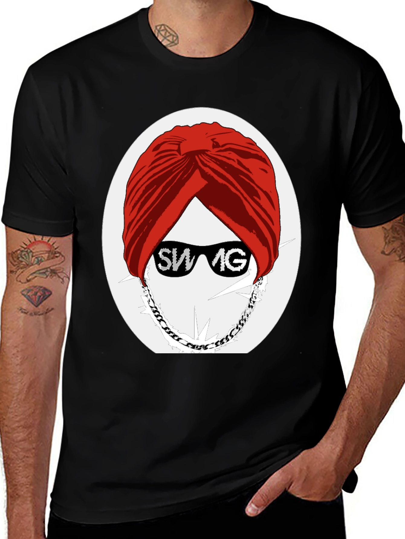 Variant 11 of Swag Turban Graphic Print Men's T-Shirt