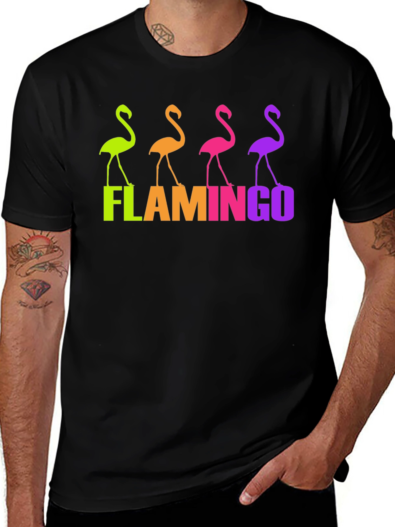 Variant 30 of Flamingo Graphic Tee - Trendy Colorful Design