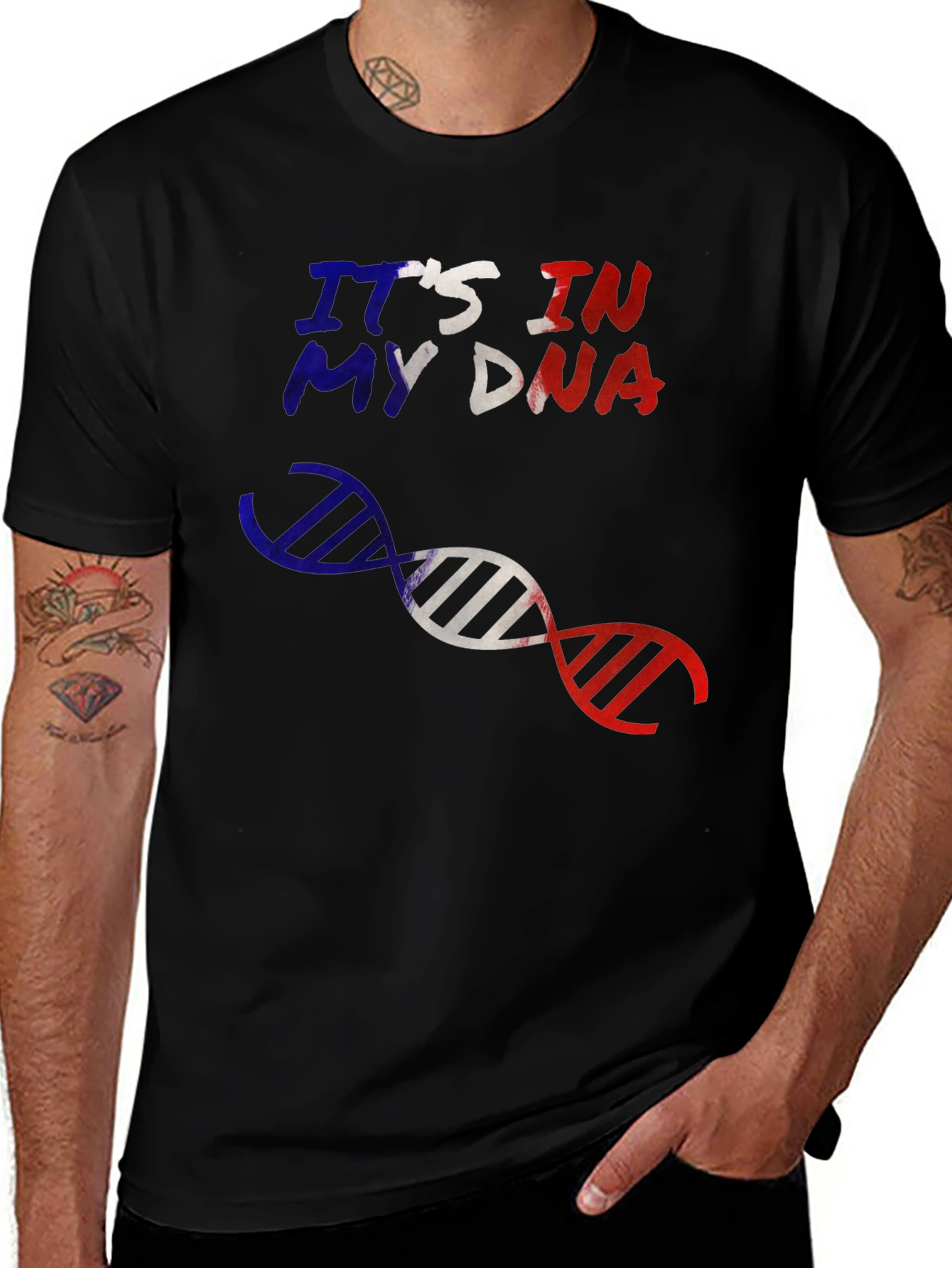 Variant 25 of Patriotic DNA Graphic Tee - Show Your Roots!