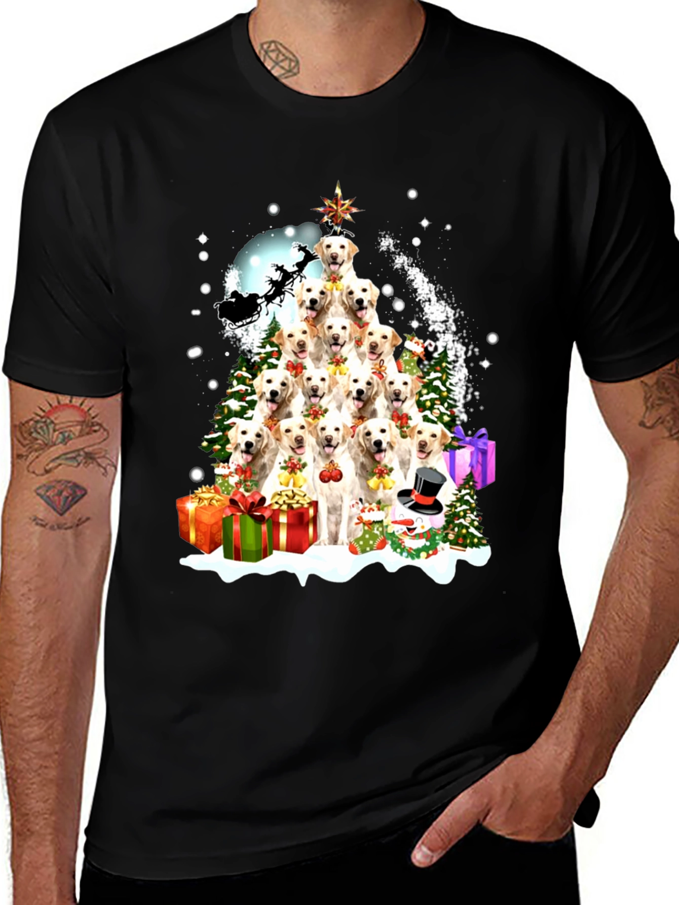 Christmas Dog Tree T-Shirt - Holiday Gift