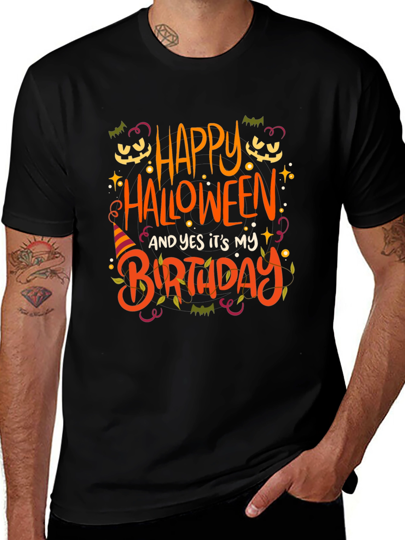 Variant 28 of Happy Halloween and Yes It's My Birthday T-Shirt