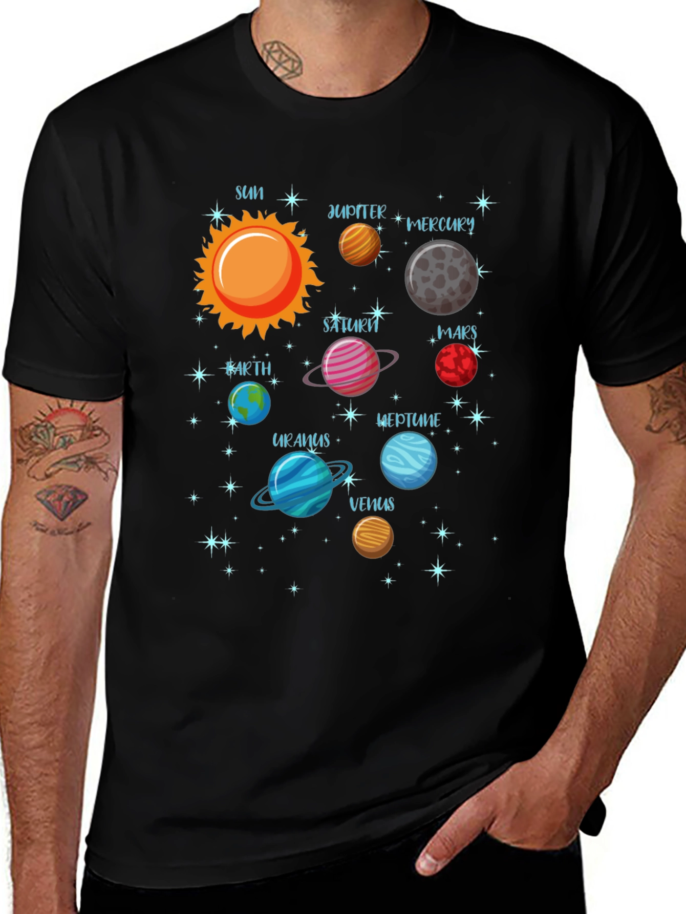 Variant 13 of Planets Graphic Tee - Solar System T-Shirt