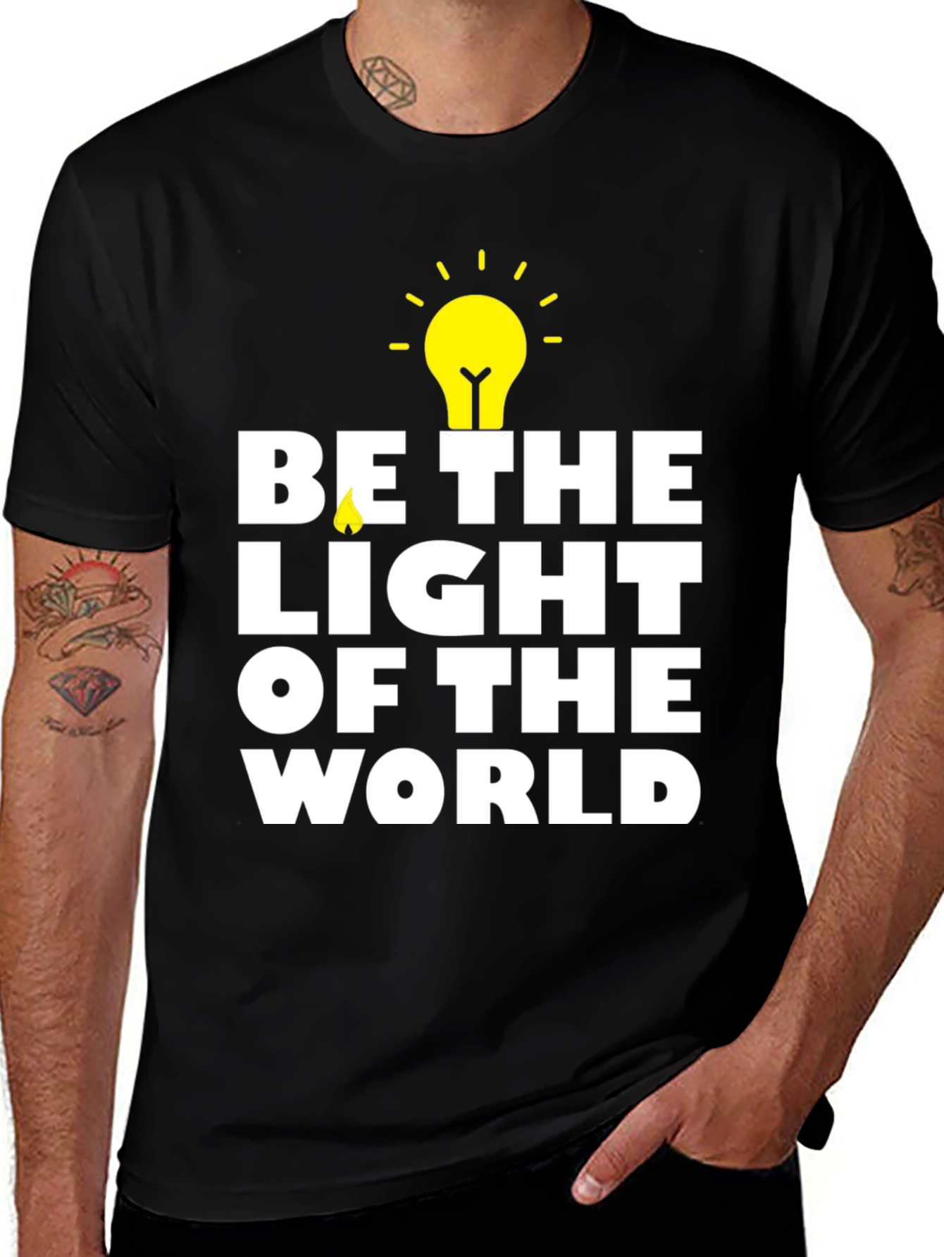 Variant 24 of Be The Light T-Shirt - Inspirational Graphic Tee