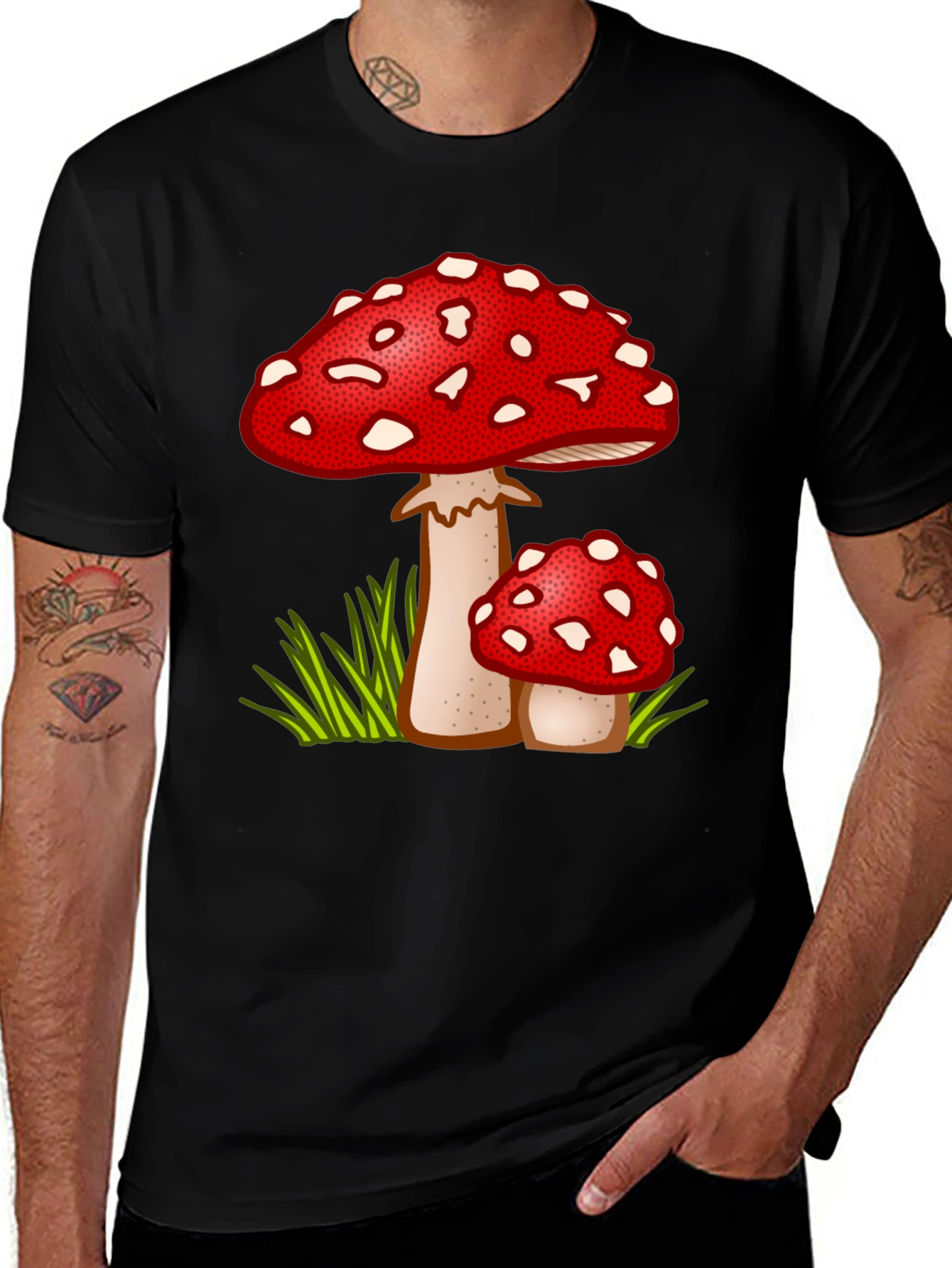 Variant 27 of Mushroom Graphic Tee - Funky Fungi Shirt