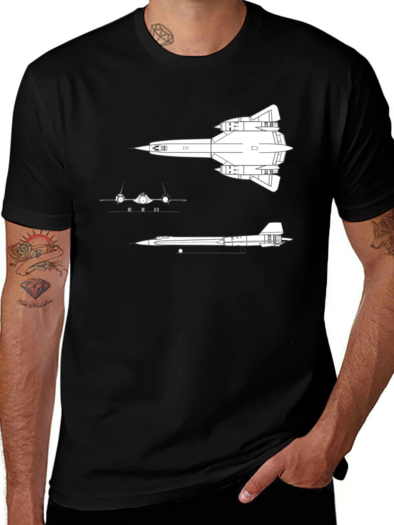 Variant 8 of SR-71 Blackbird Blueprint Tee