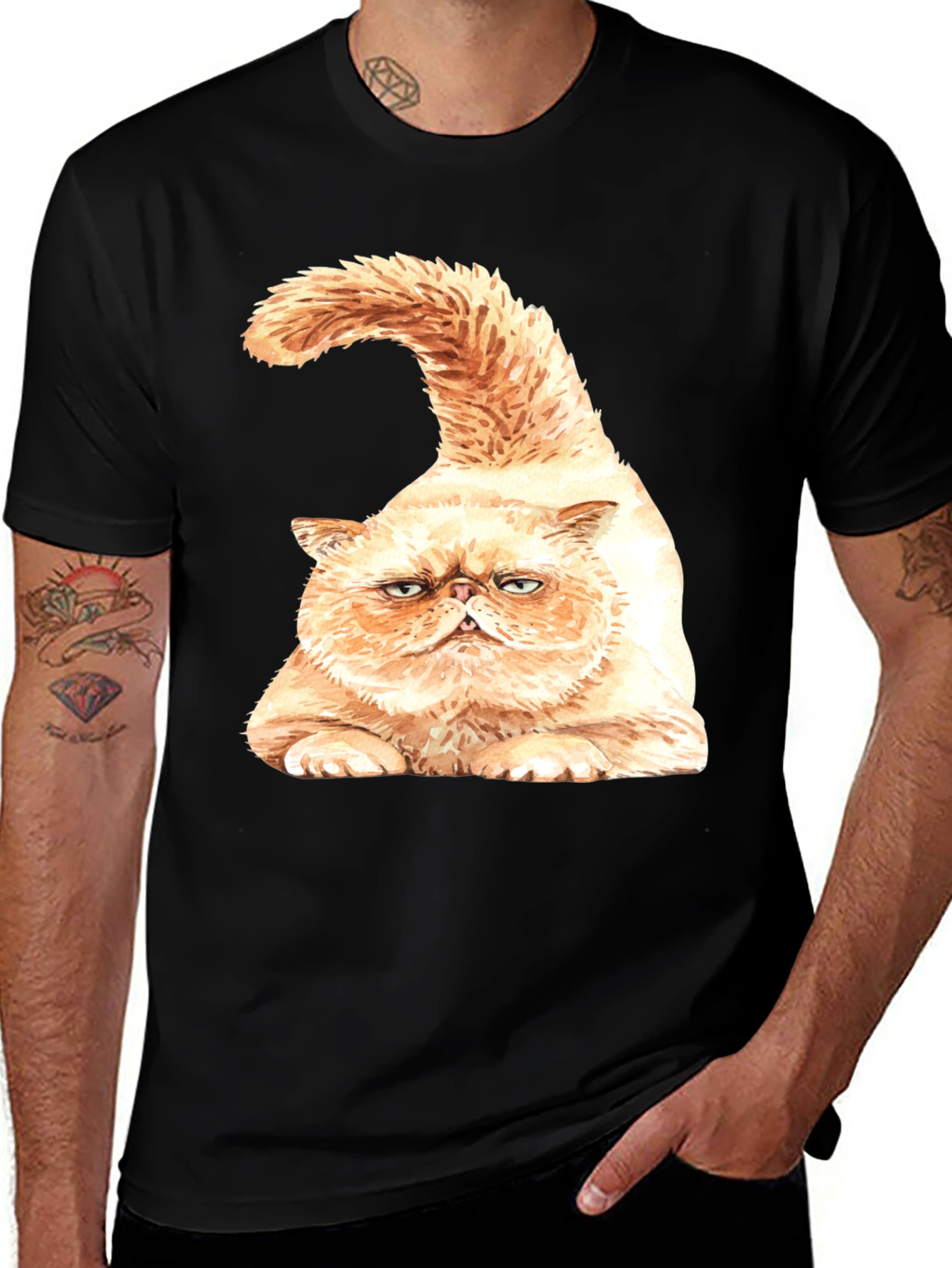 Variant 19 of Grumpy Cat Graphic T-Shirt - Black