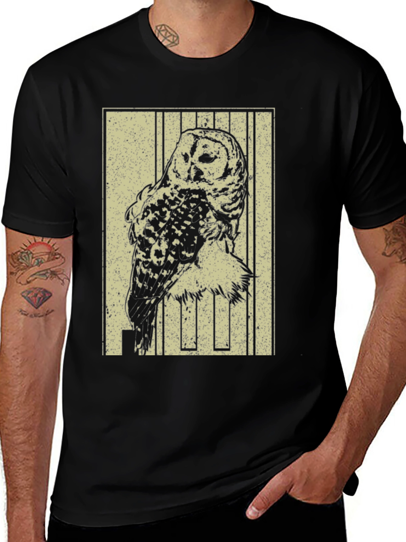 Variant 17 of Owl Graphic Print T-Shirt - Urban Style