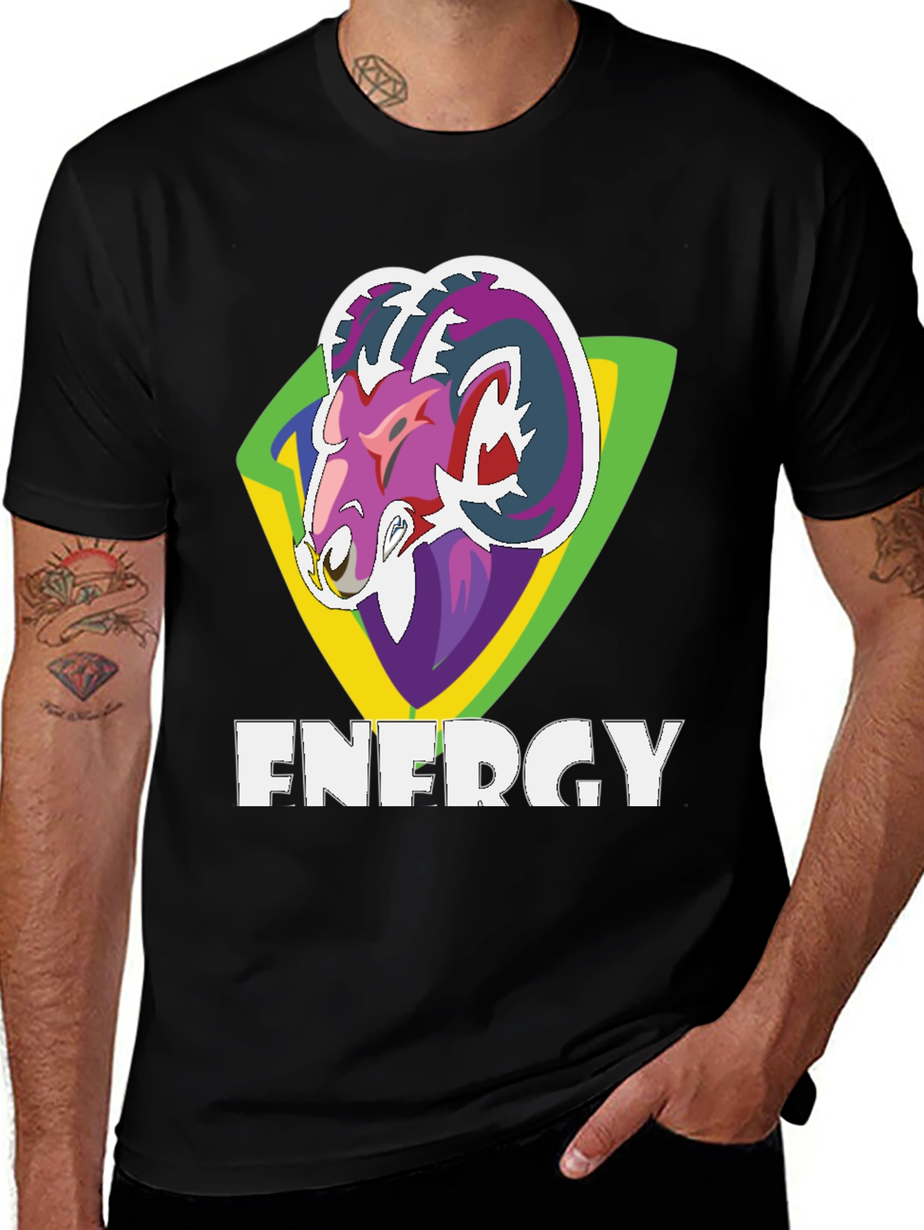 Variant 17 of Energy Ram Graphic T-Shirt - Bold Style