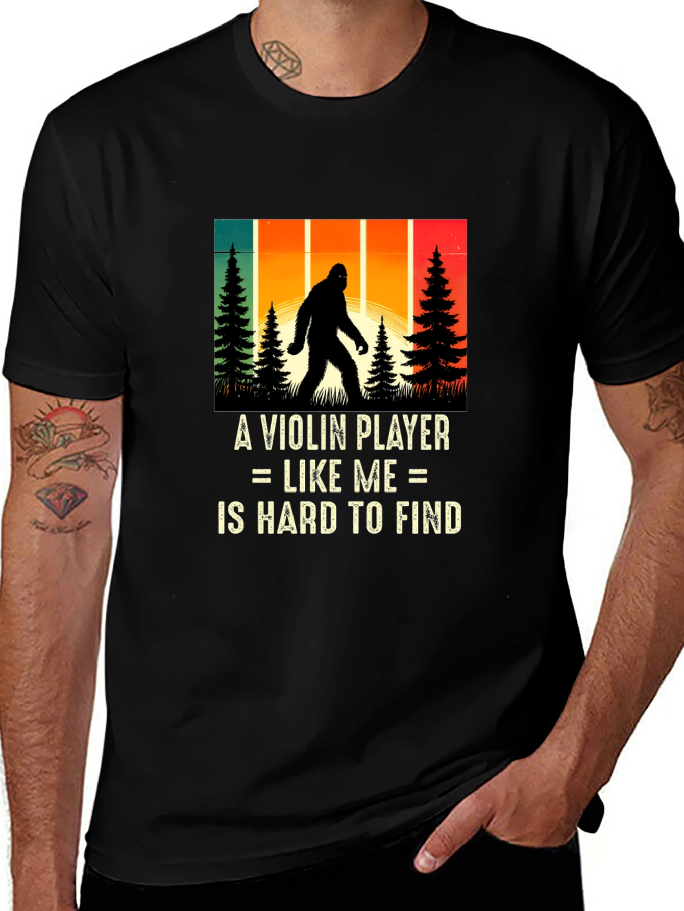 Variant 13 of Violin Player Bigfoot Graphic T-Shirt