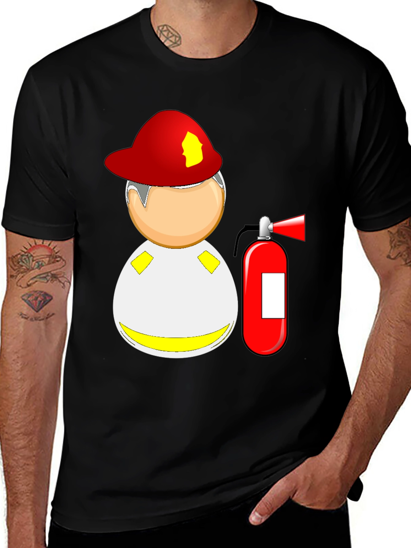 Variant 26 of Cartoon Firefighter T-Shirt