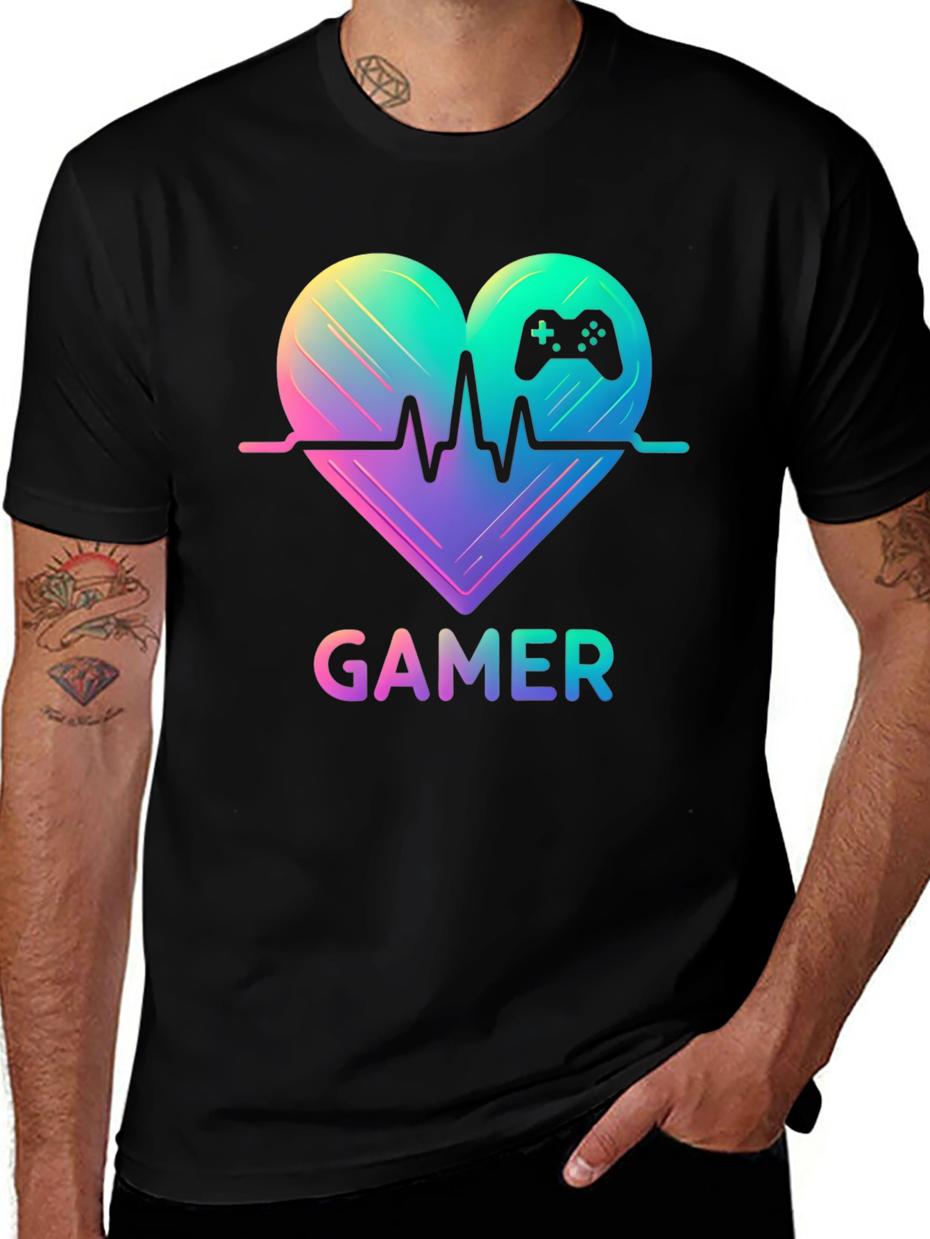 Variant 8 of Gamer Heartbeat T-Shirt - Gaming Passion