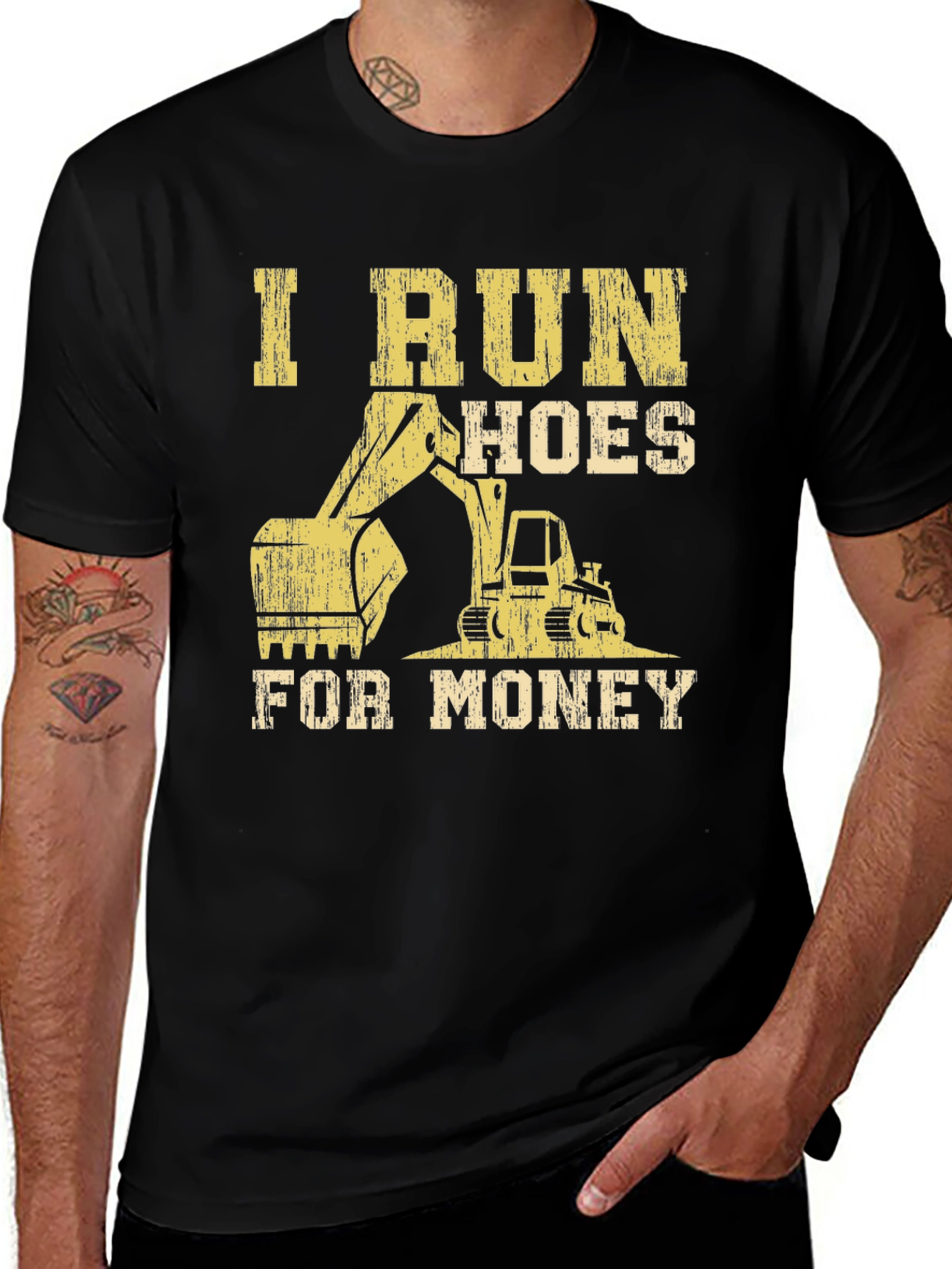 Variant 23 of I Run Hoes For Money Black Graphic Tee