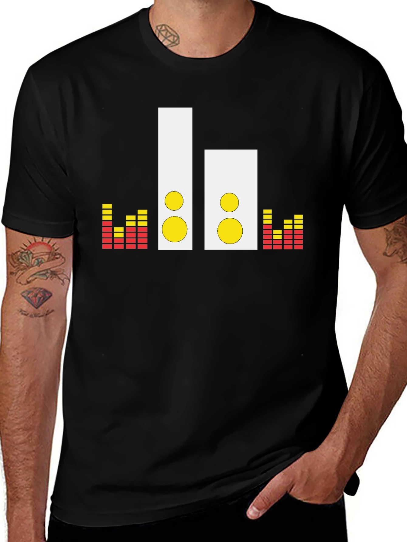 Speaker Graphic Tee - Music Lover's Black T-Shirt