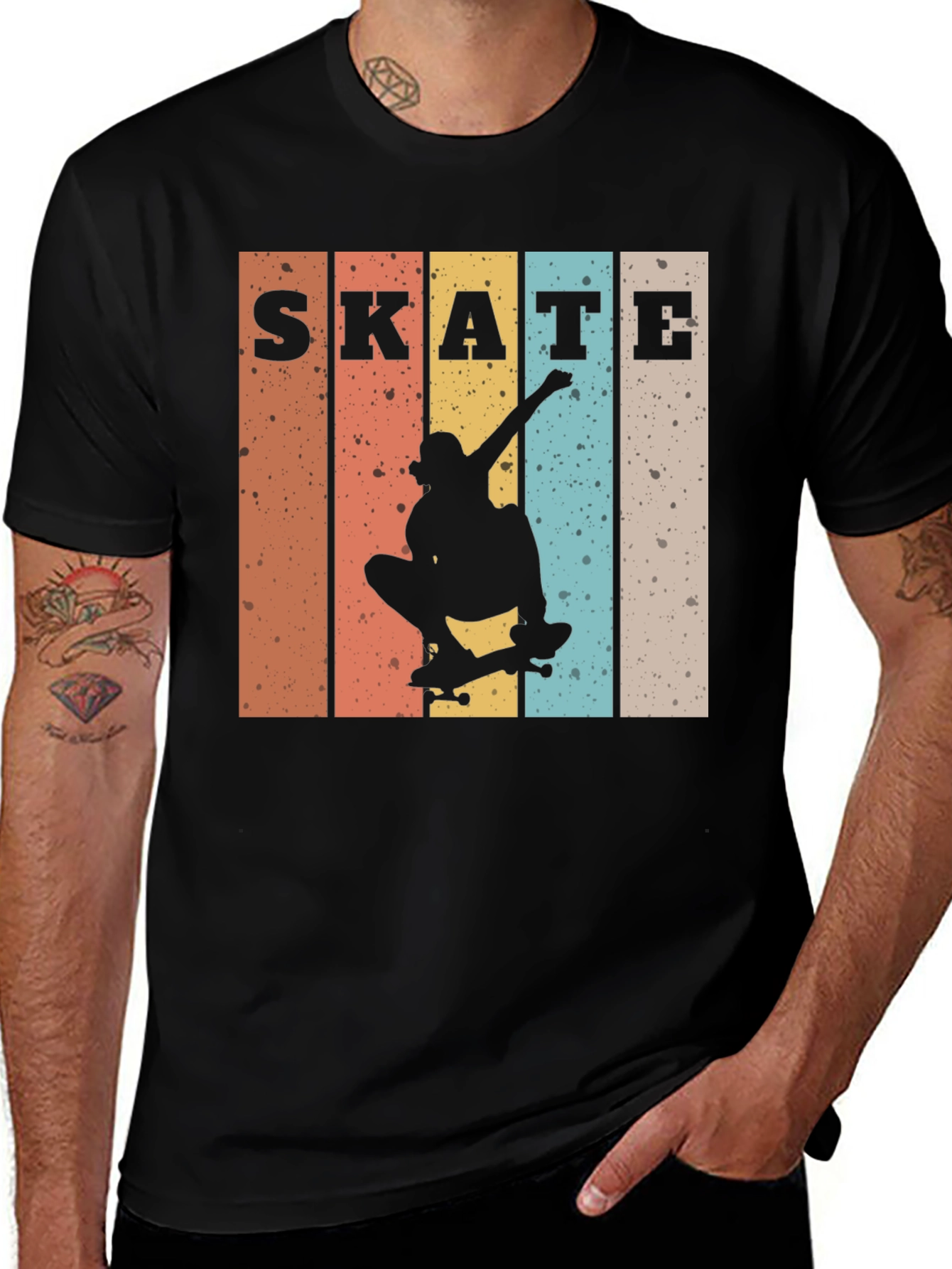 Variant 19 of Retro Skate T-Shirt - Skateboarder Design