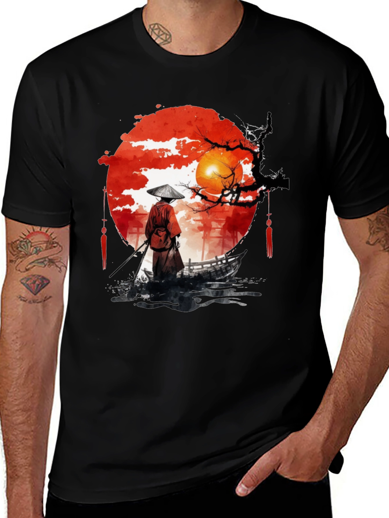 Variant 13 of Samurai Sunset Graphic Tee