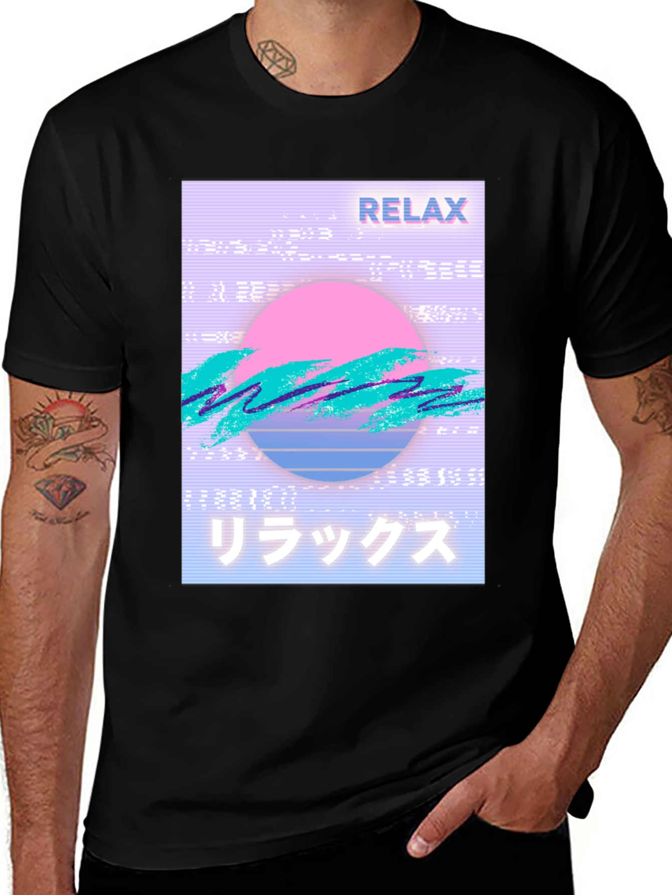 Variant 6 of Relax Vaporwave Graphic T-Shirt - Trendy Casual Wear
