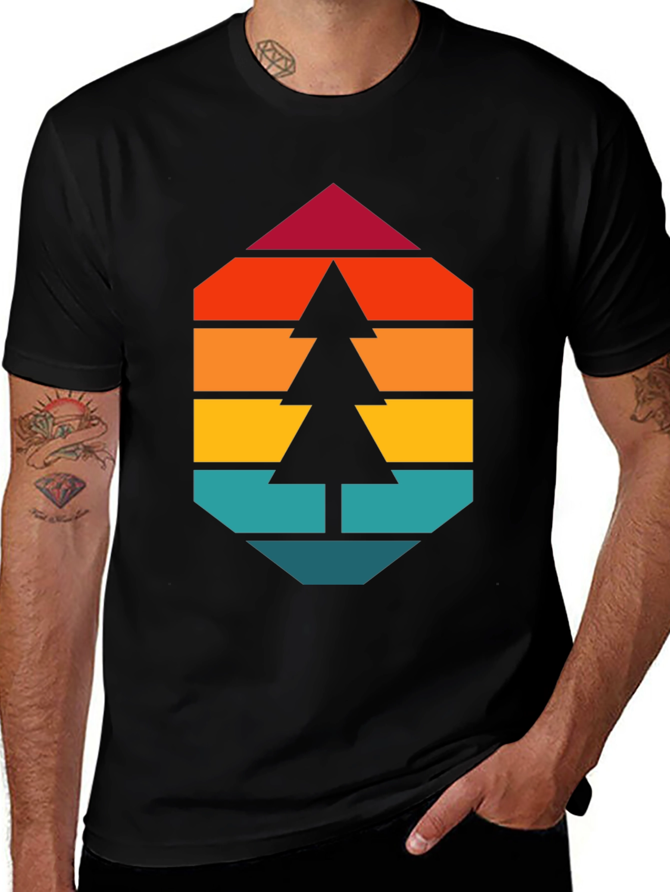Variant 13 of Retro Tree Graphic Tee - Vintage Style Comfort