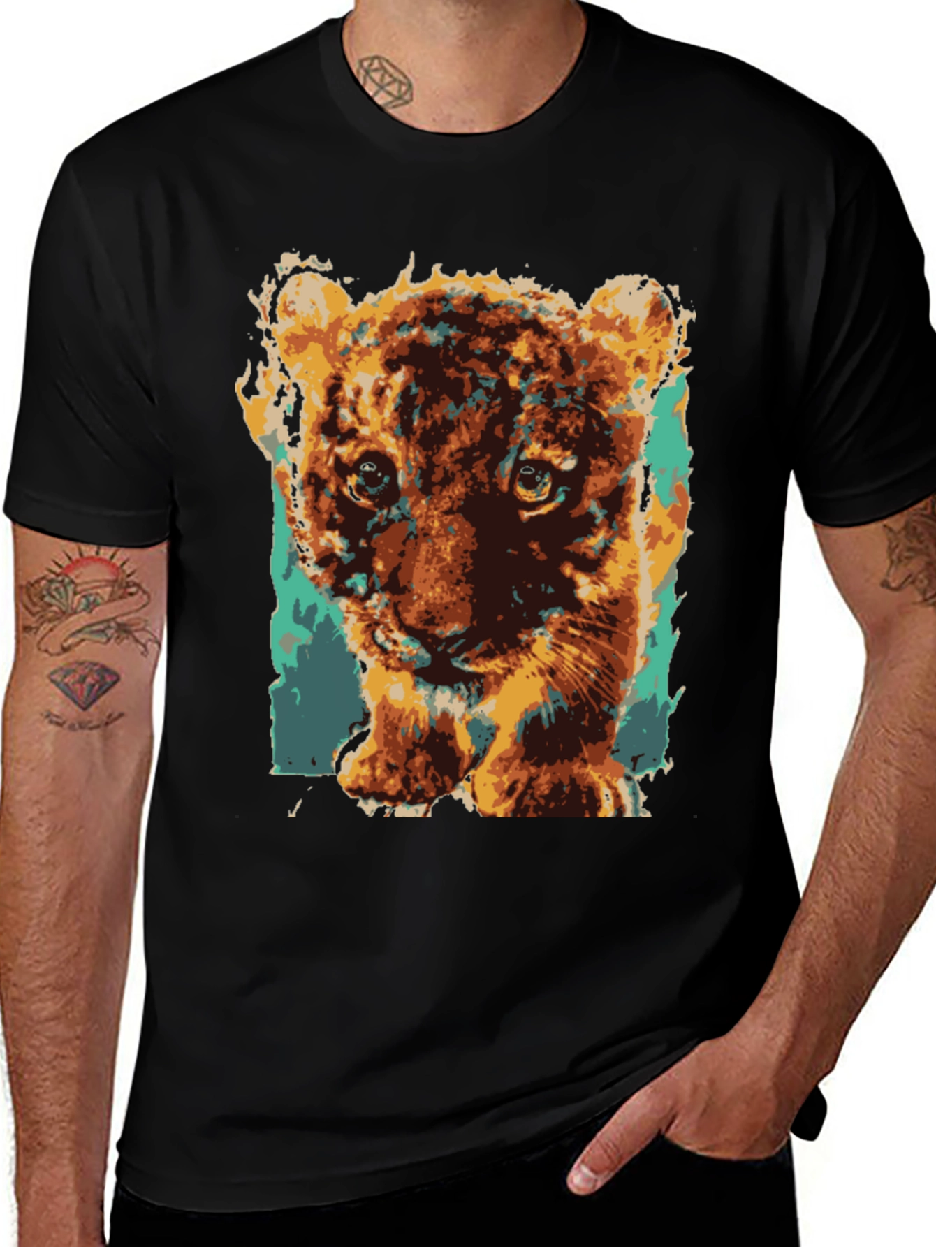 Variant 11 of Lion Cub Graphic Tee - Unisex Black T-Shirt