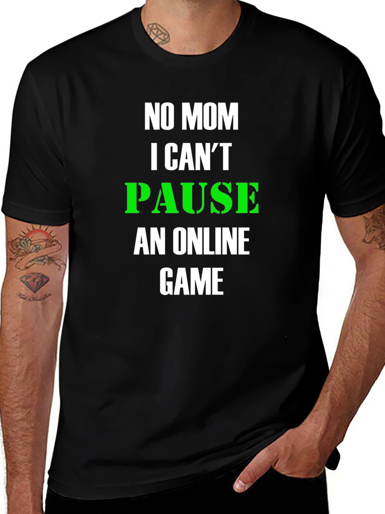 Variant 8 of Gamer Tee: No Mom, I Can't Pause