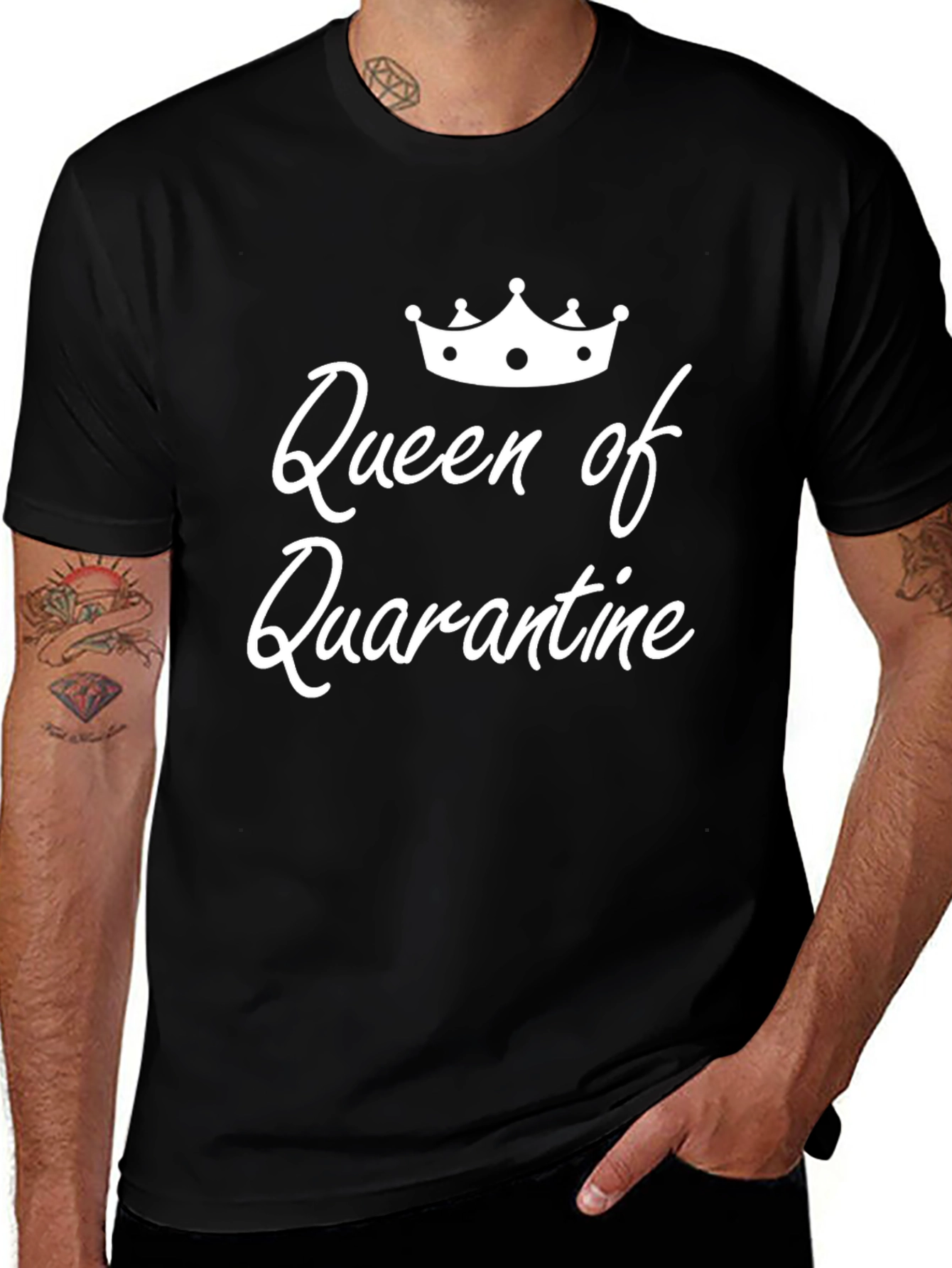 Variant 24 of Queen of Quarantine Graphic Tee - Black Casual T-Shirt