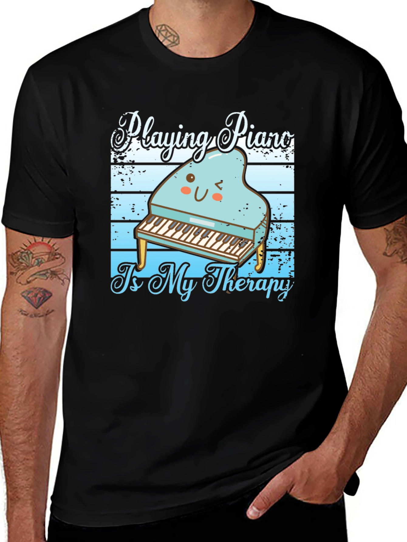 Variant 17 of Piano Therapy T-Shirt - Music Lover Tee