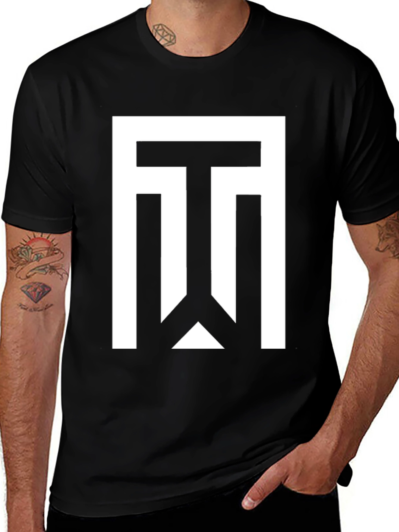 Geometric Logo Black T-Shirt