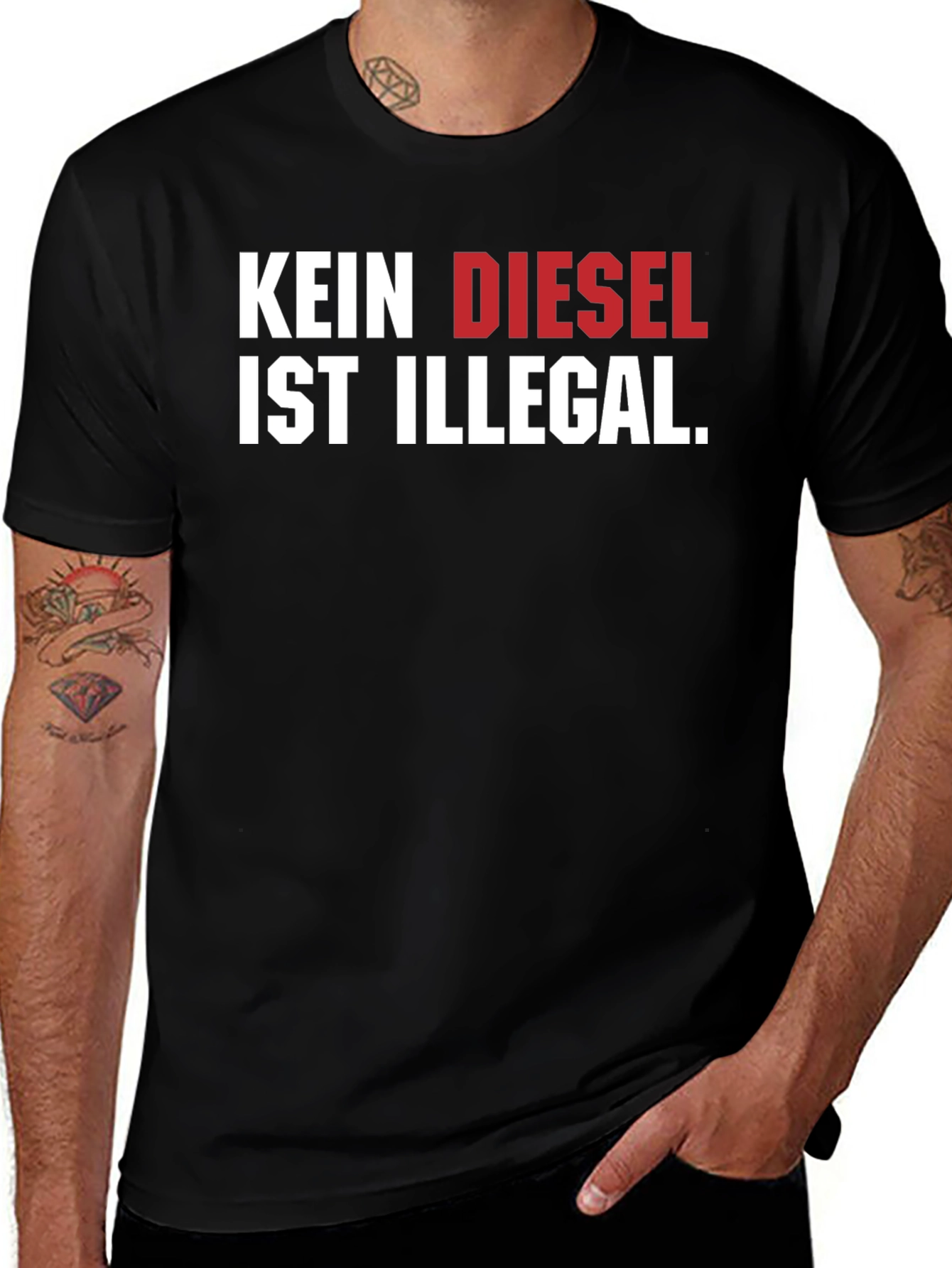 Variant 11 of Kein Diesel Ist Illegal T-Shirt - Black