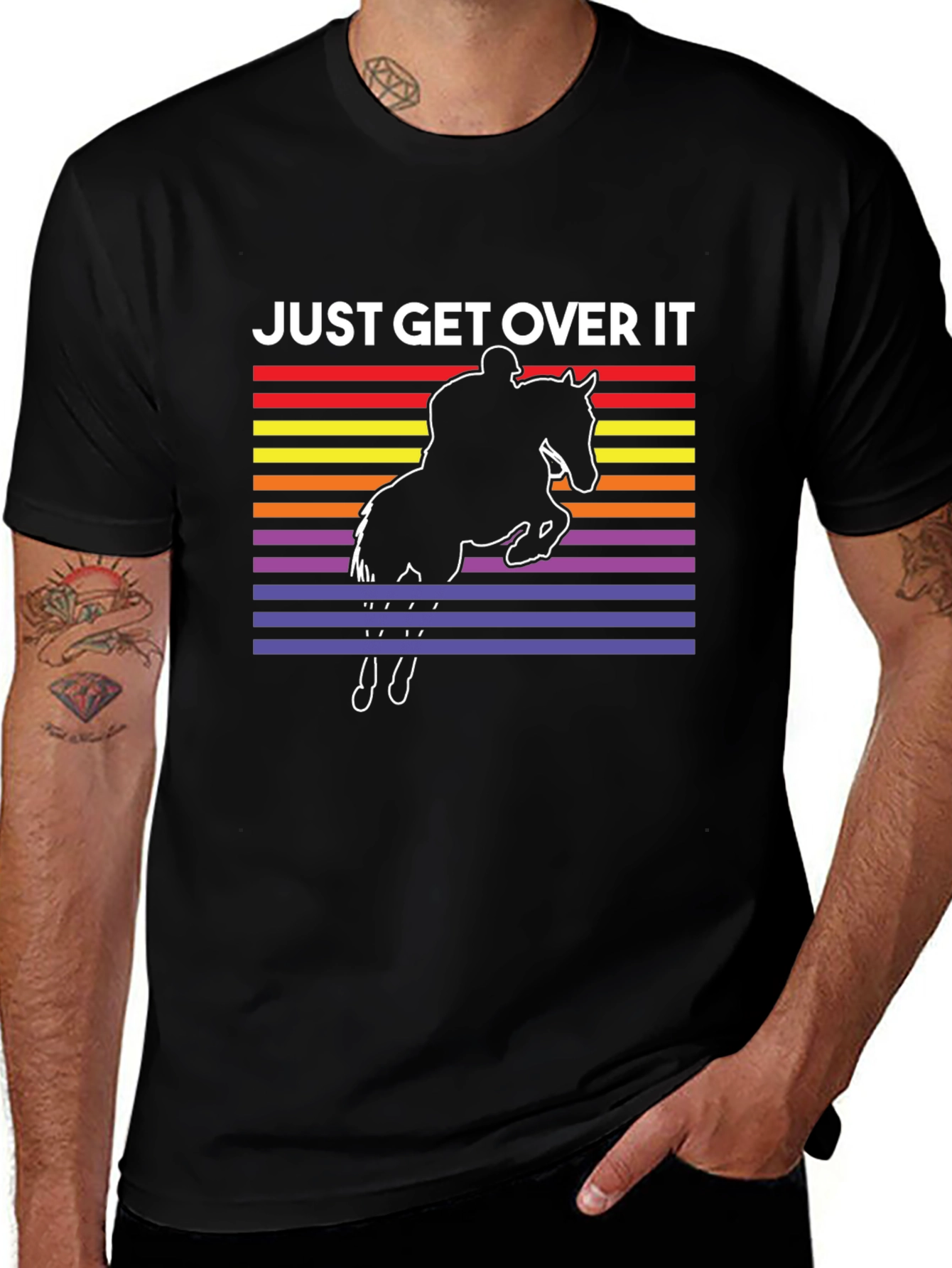 Variant 4 of Just Get Over It Horseback Riding T-Shirt