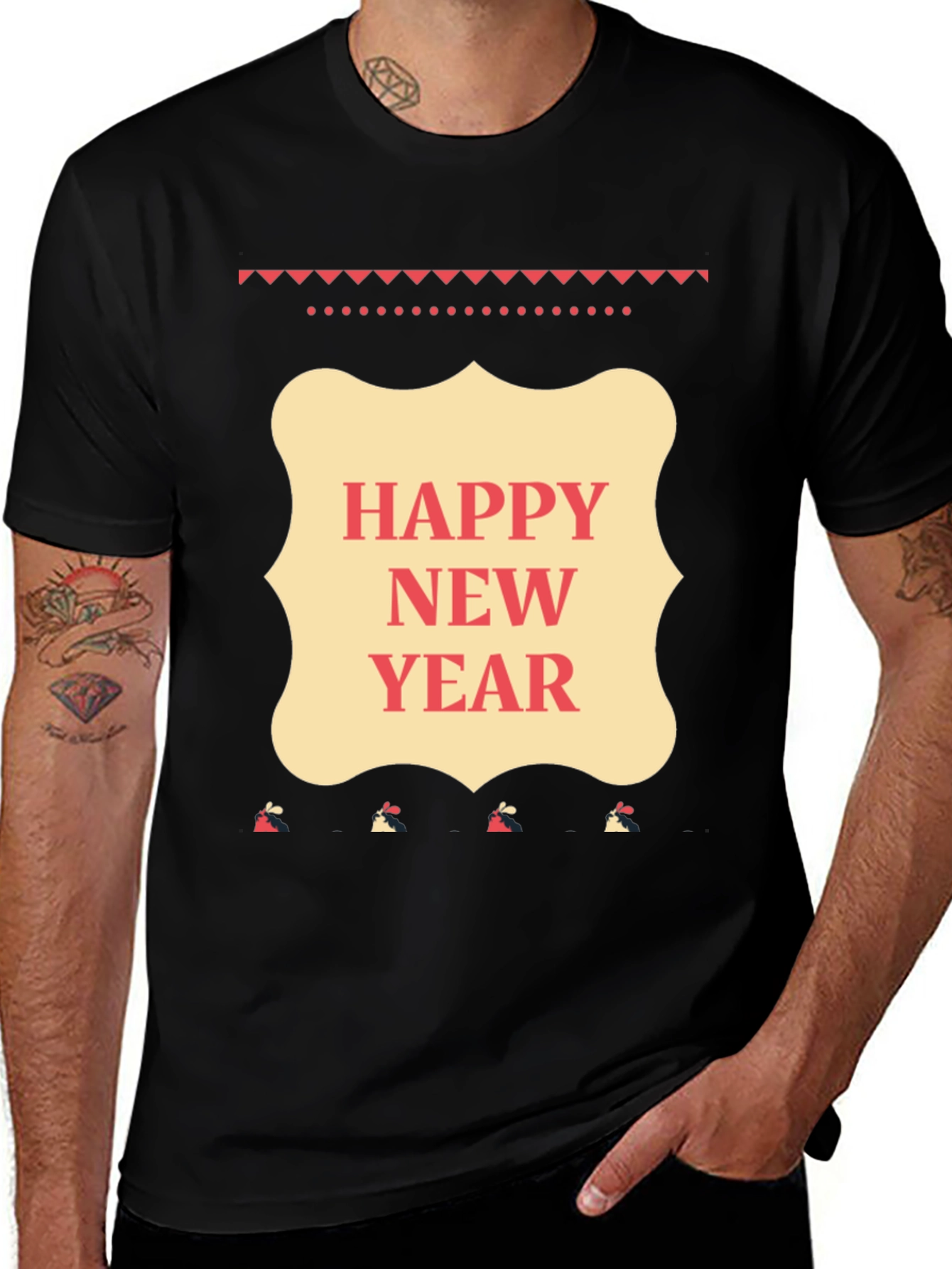 Variant 22 of Happy New Year Graphic T-Shirt - Black
