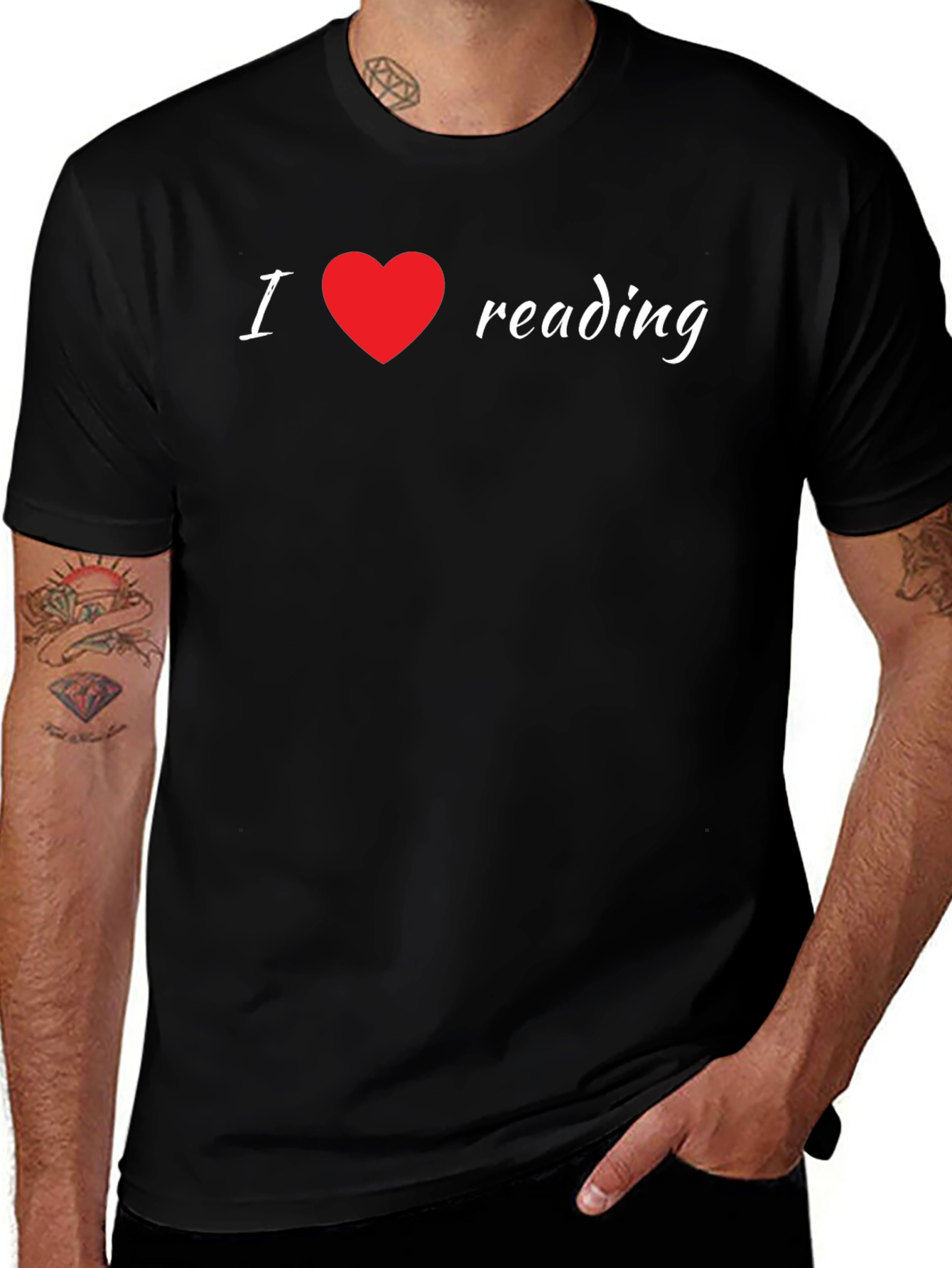 Variant 22 of I Heart Reading - Black Tee for Book Lovers