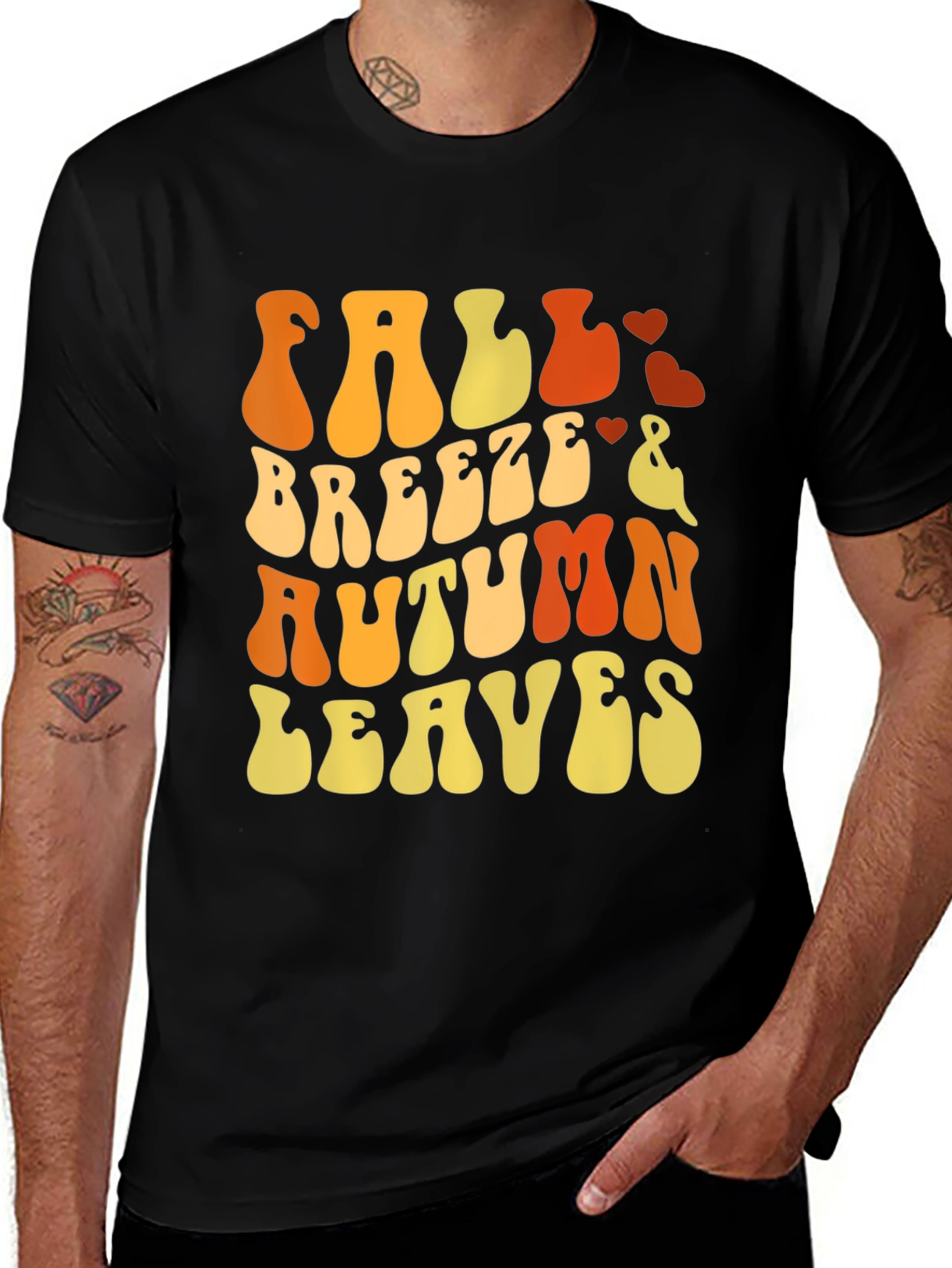 Variant 28 of Fall Breeze Autumn Leaves Graphic T-Shirt