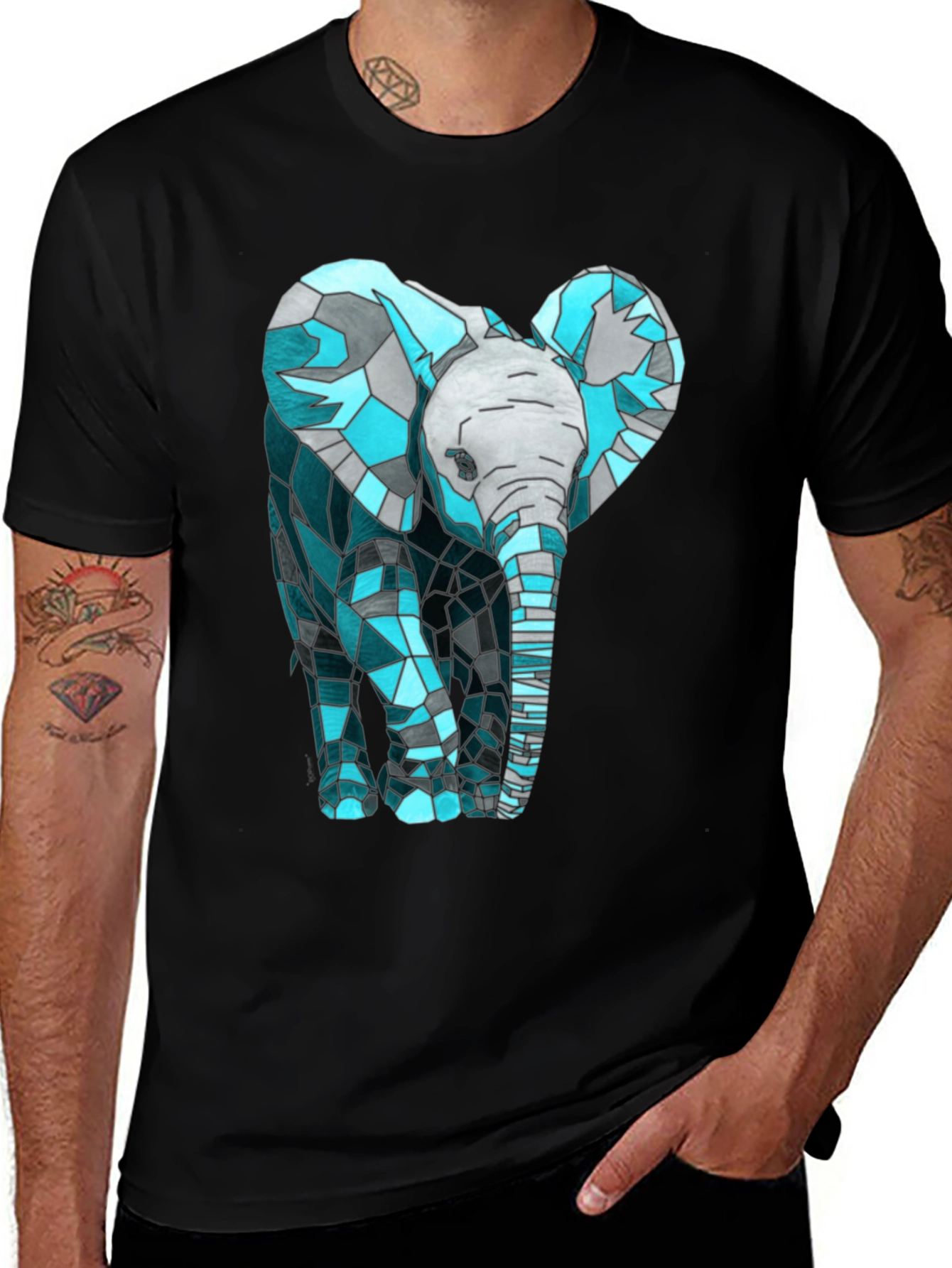 Variant 23 of Geometric Elephant Graphic T-Shirt