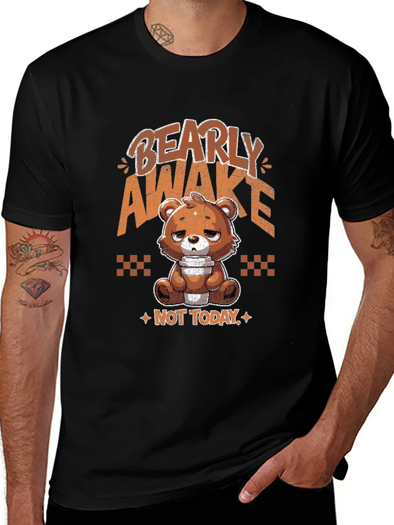 Variant 28 of Bearly Awake Graphic Tee - Funny Sleepy Bear T-Shirt