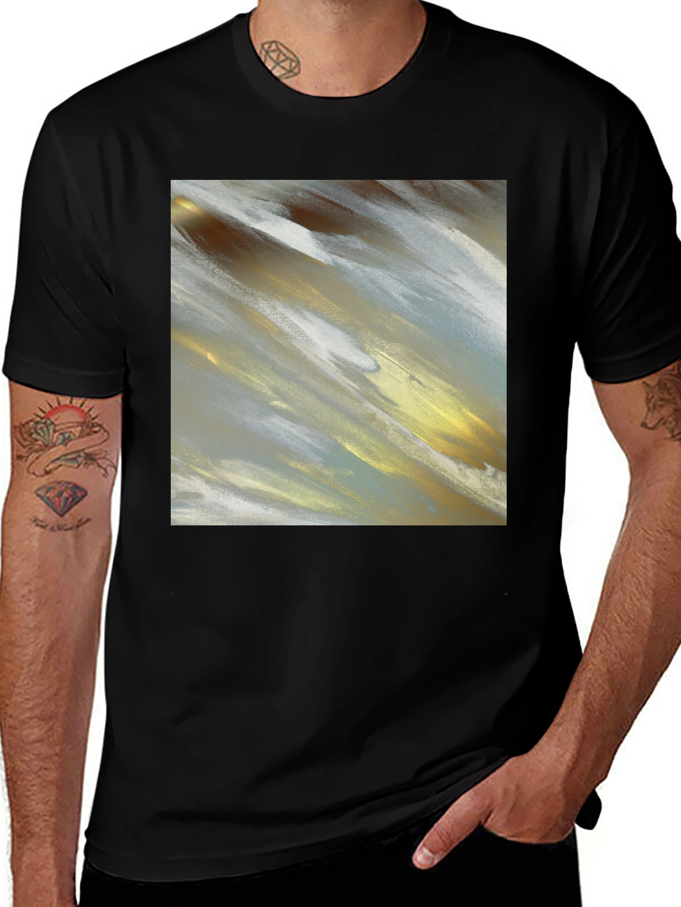 Variant 14 of Abstract Art T-Shirt - Modern Brushstroke Design