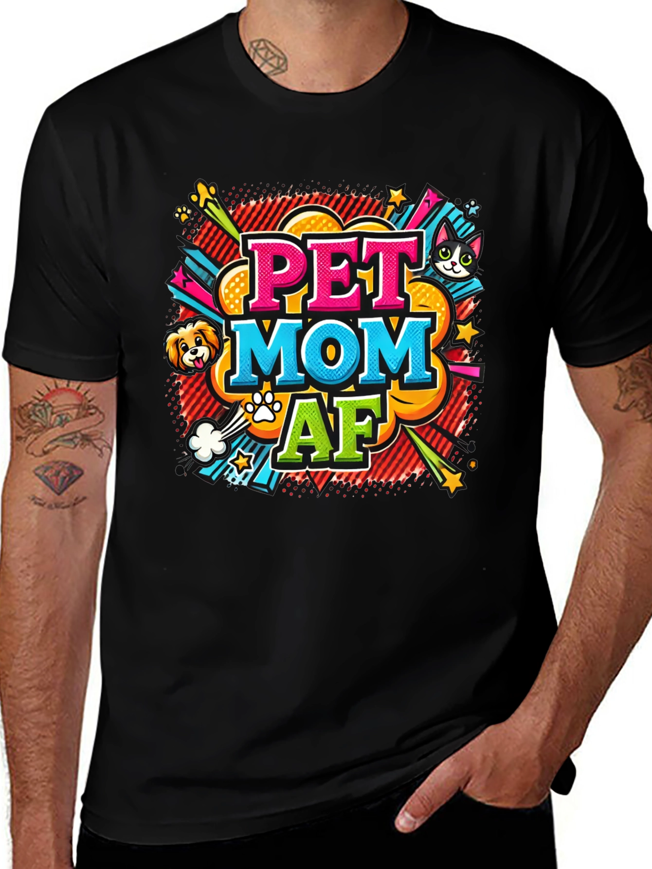Pet Mom AF T-Shirt - Cute Pet Lover Design