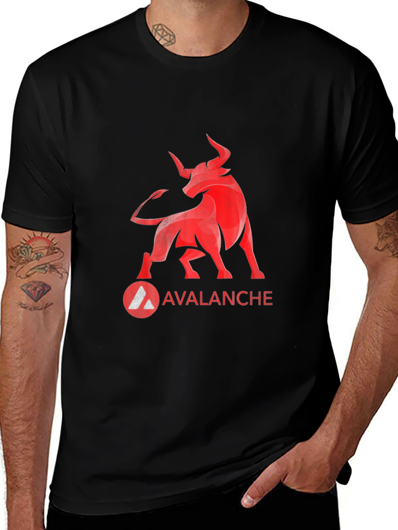Variant 2 of Avalanche Bull Graphic Tee - Black