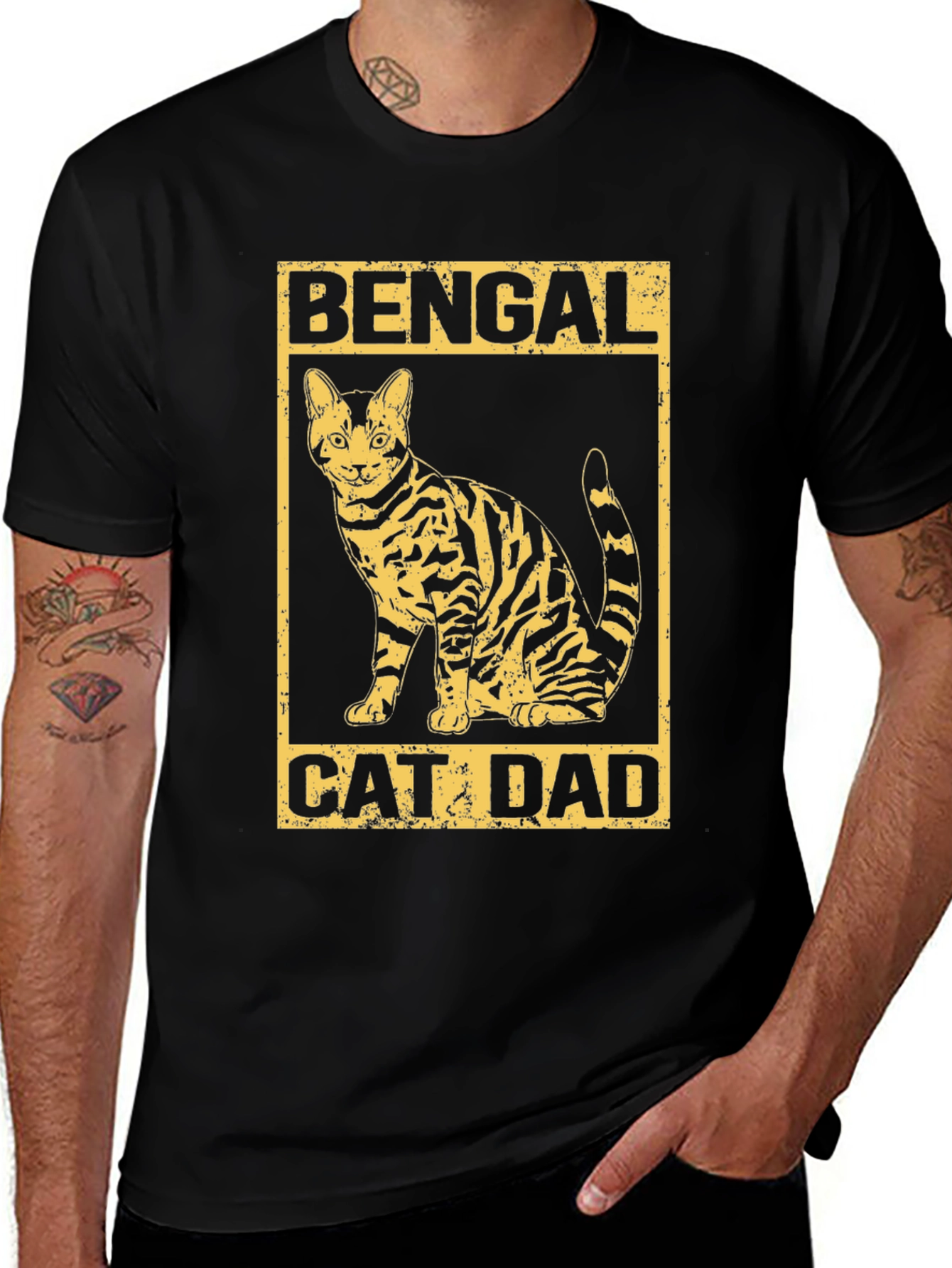 Variant 25 of Bengal Cat Dad T-Shirt - Novelty Graphic Tee