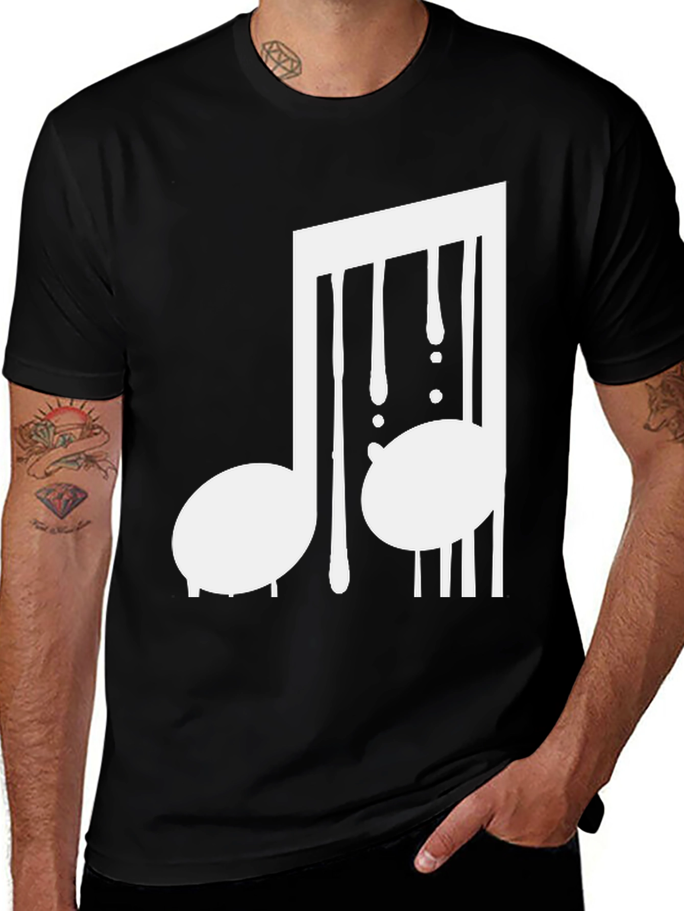 Variant 25 of Black Music Note Graphic Tee