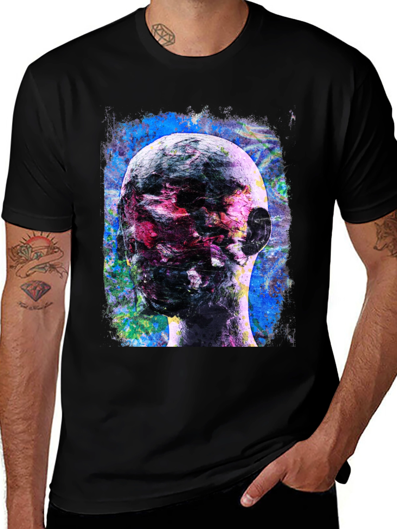 Variant 17 of Abstract Head Graphic Tee - Unique Artistic Design