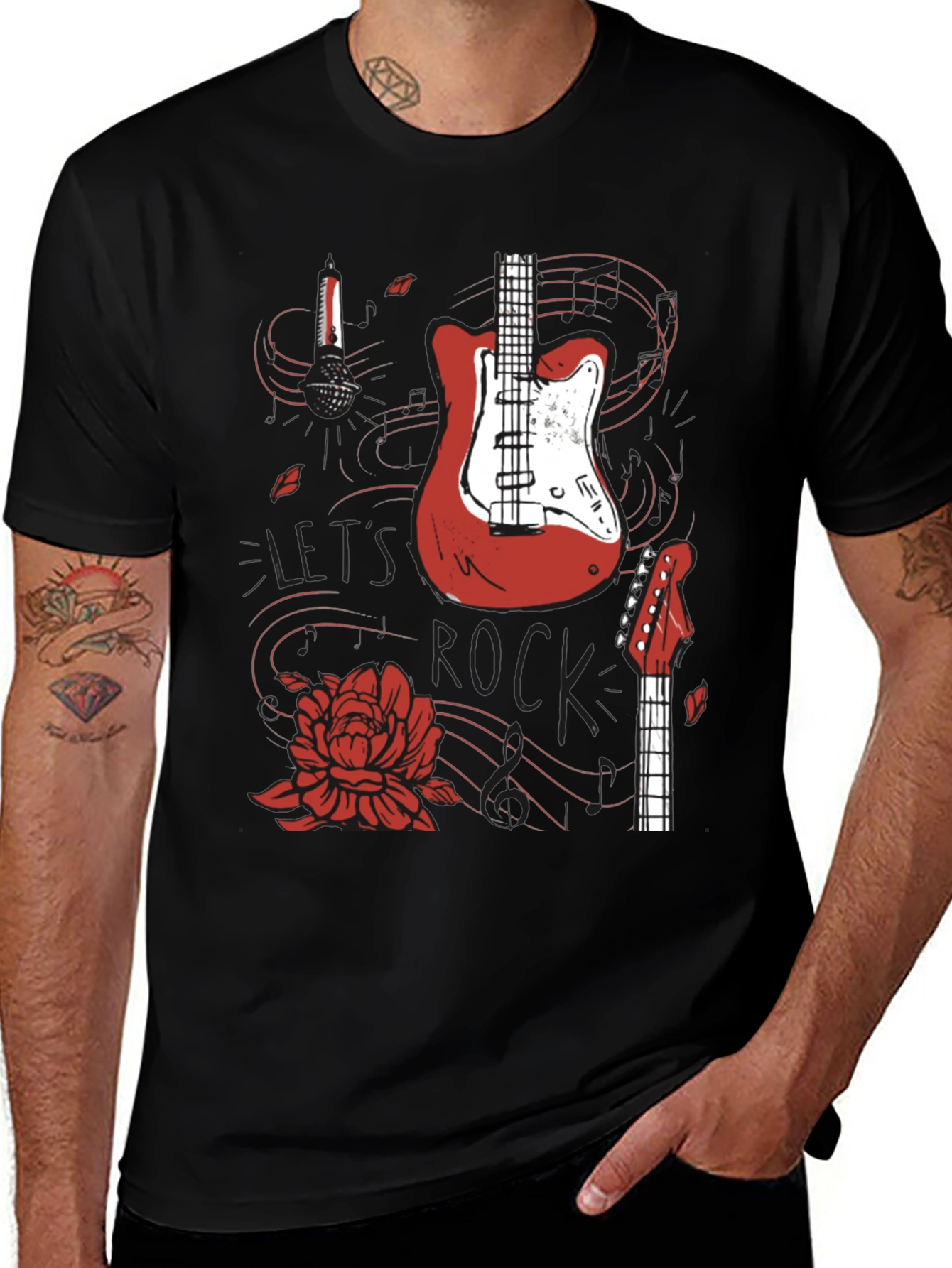 Let's Rock Graphic Tee - Music Lover T-Shirt