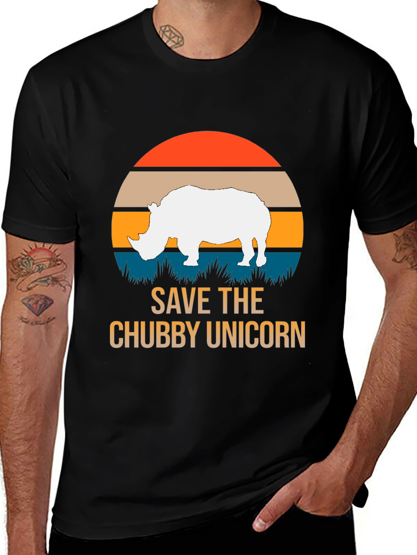 Variant 26 of Save the Chubby Unicorn Rhino Graphic T-Shirt