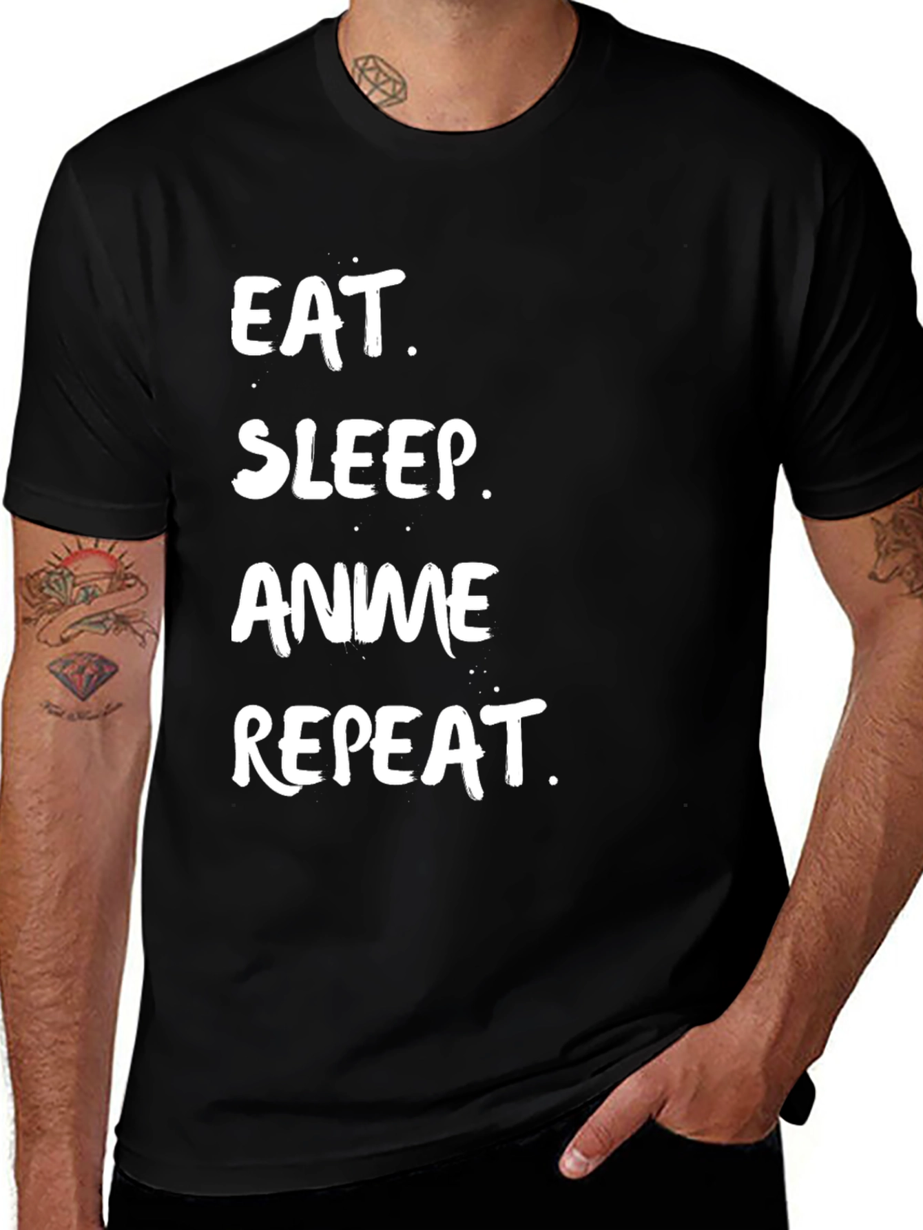 Variant 20 of Eat Sleep Anime Repeat Black T-Shirt