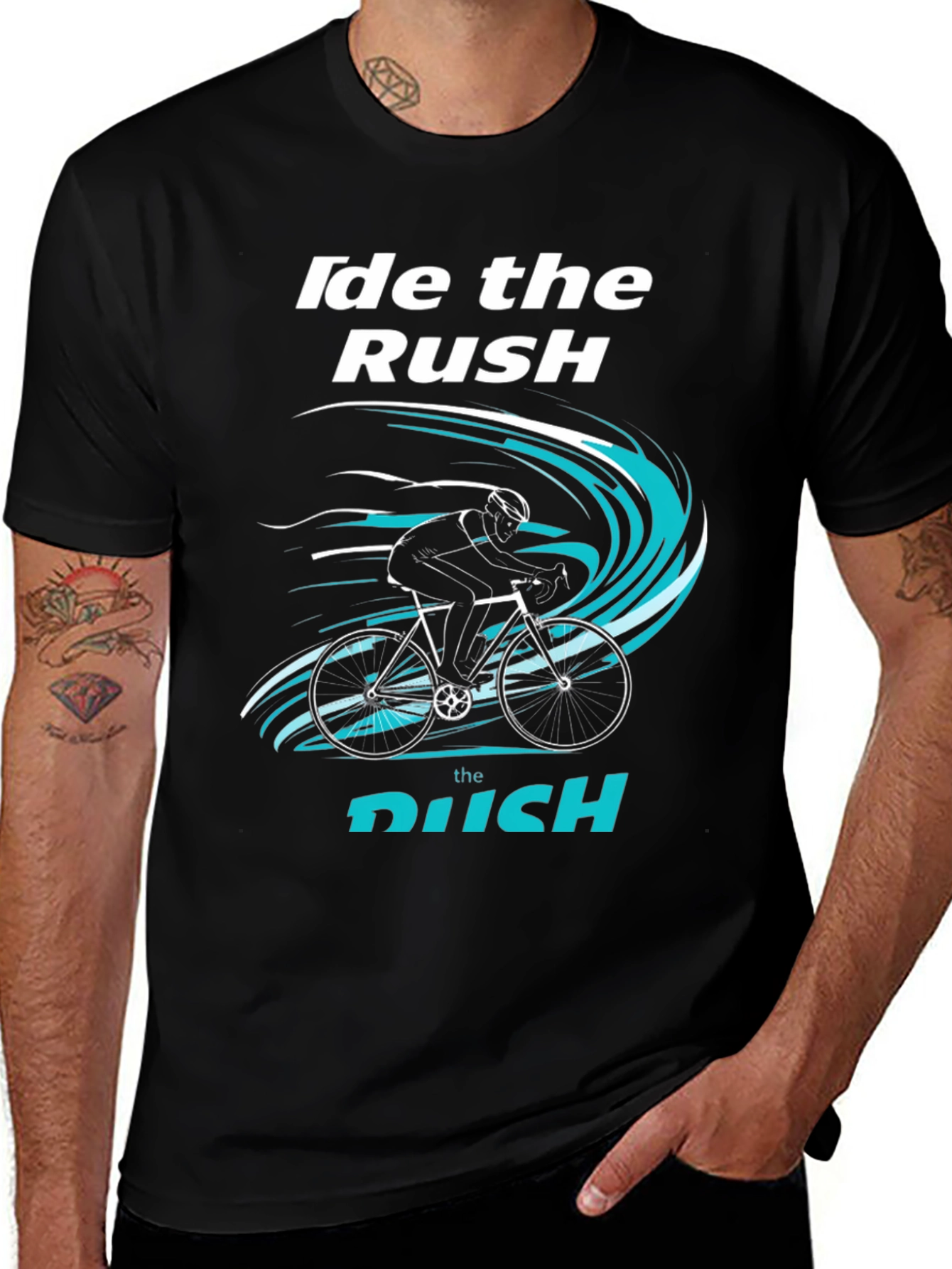 Variant 15 of Ride the Rush Graphic Tee - Cyclist T-Shirt