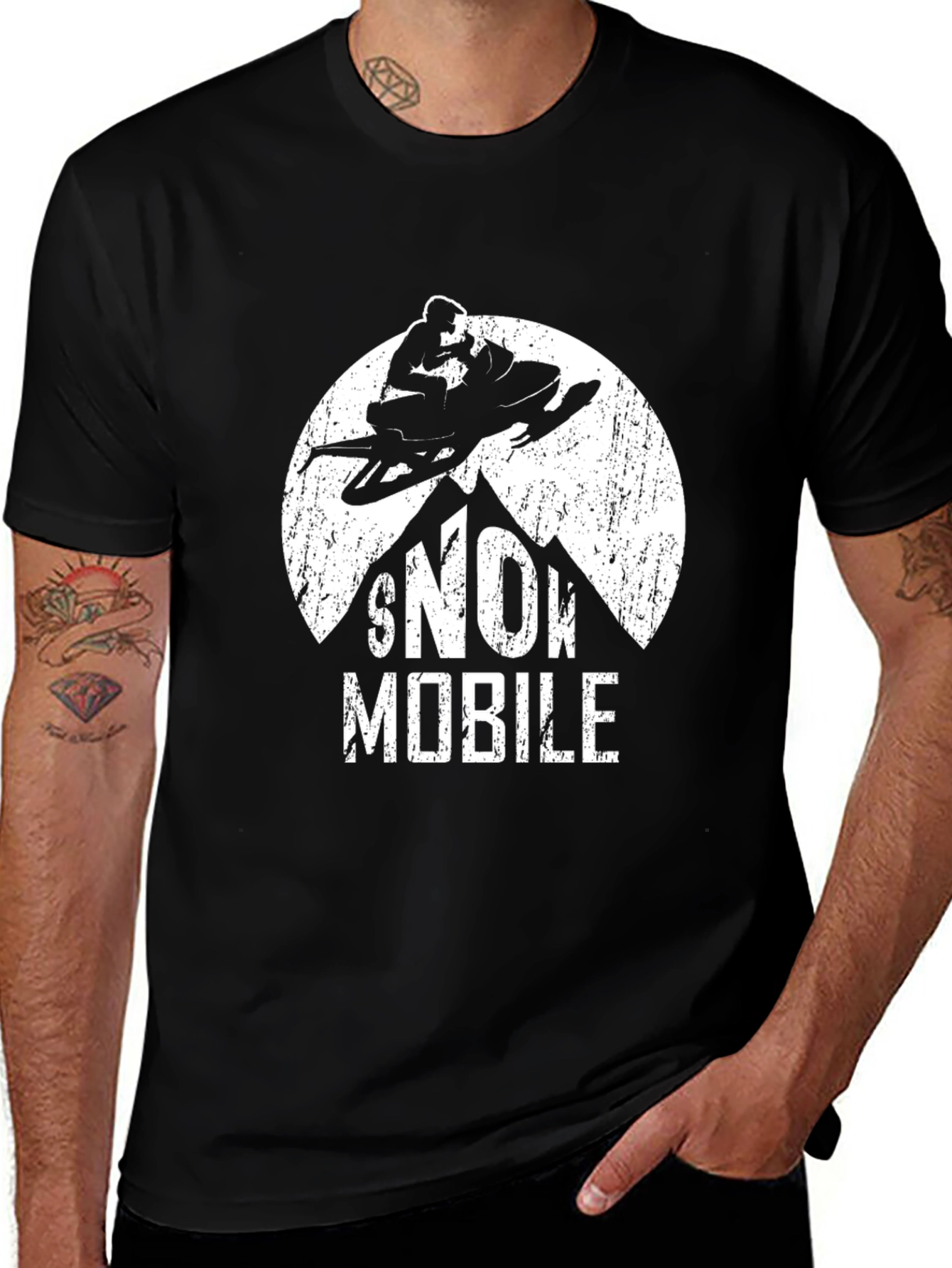 Variant 4 of Snowmobile Graphic T-Shirt - Adventure Ready!